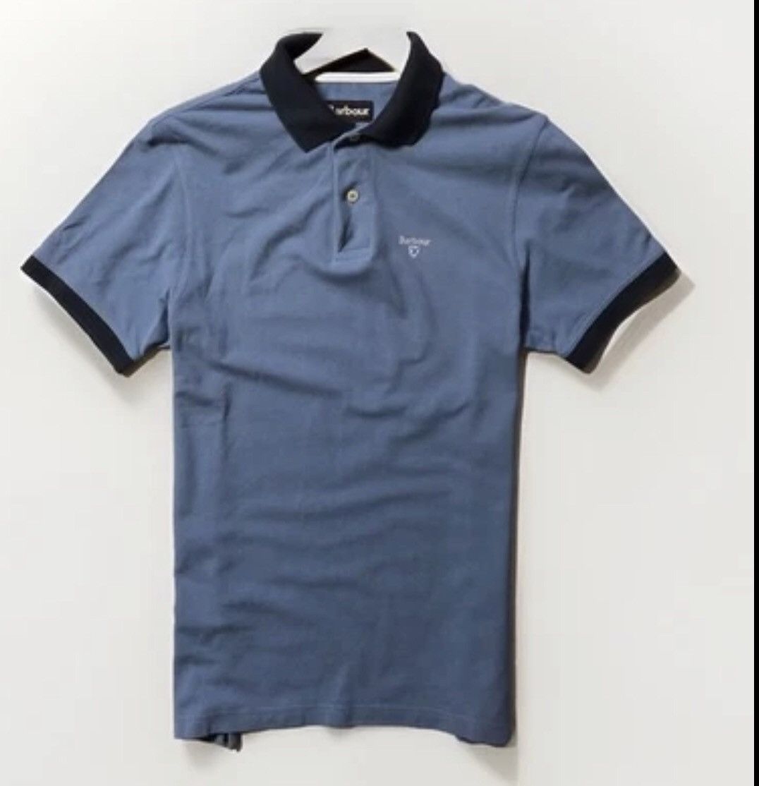 Barbour Barbour Men’s Polo Shirt – Medium – Blue/Navy Contrast Size US M / EU 48-50 / 2 - 2 Thumbnail