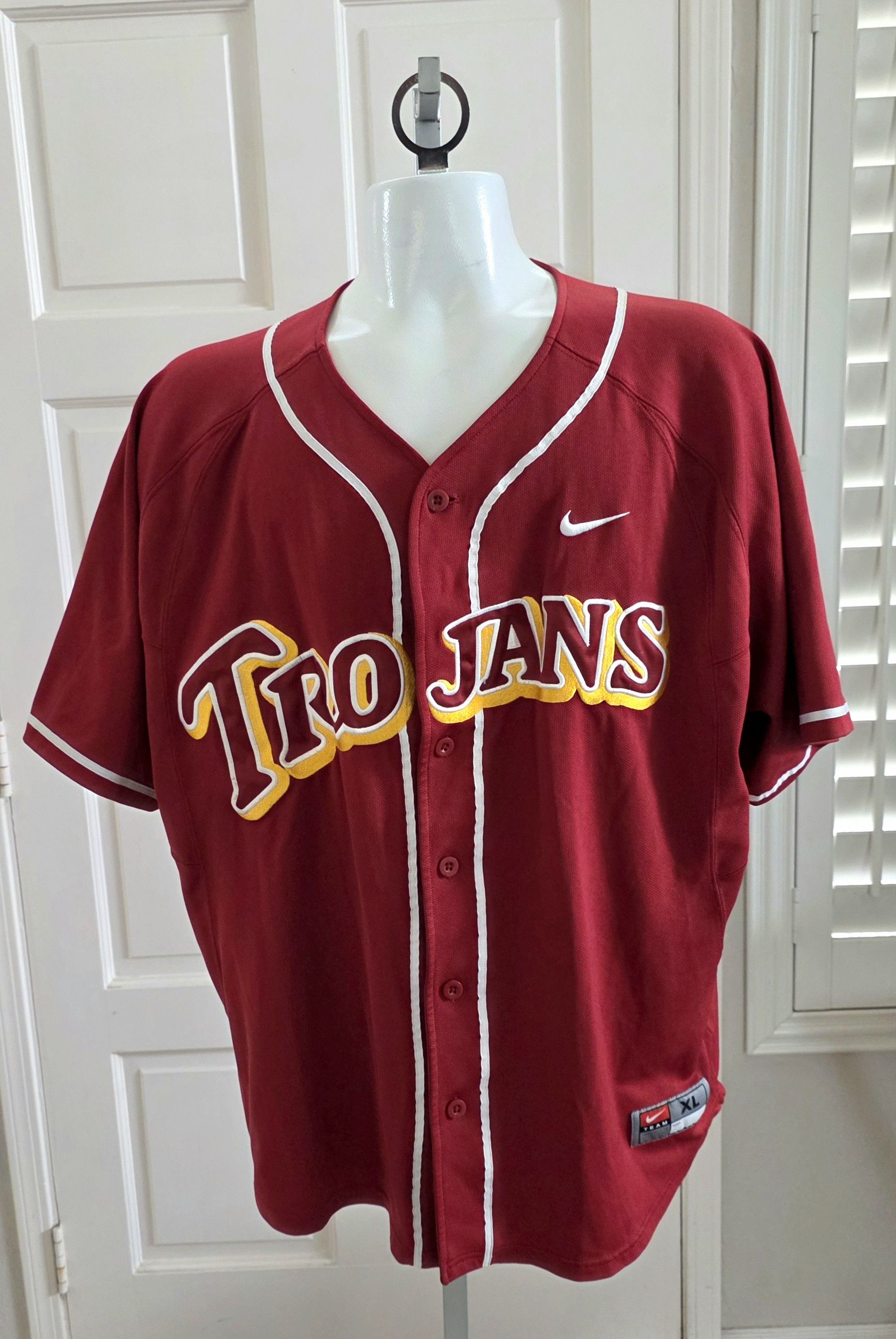 Nike Nike Vintage USC Trojans NCAA Baseball Jersey Y2K Spellout Size US XL / EU 56 / 4 - 1 Thumbnail