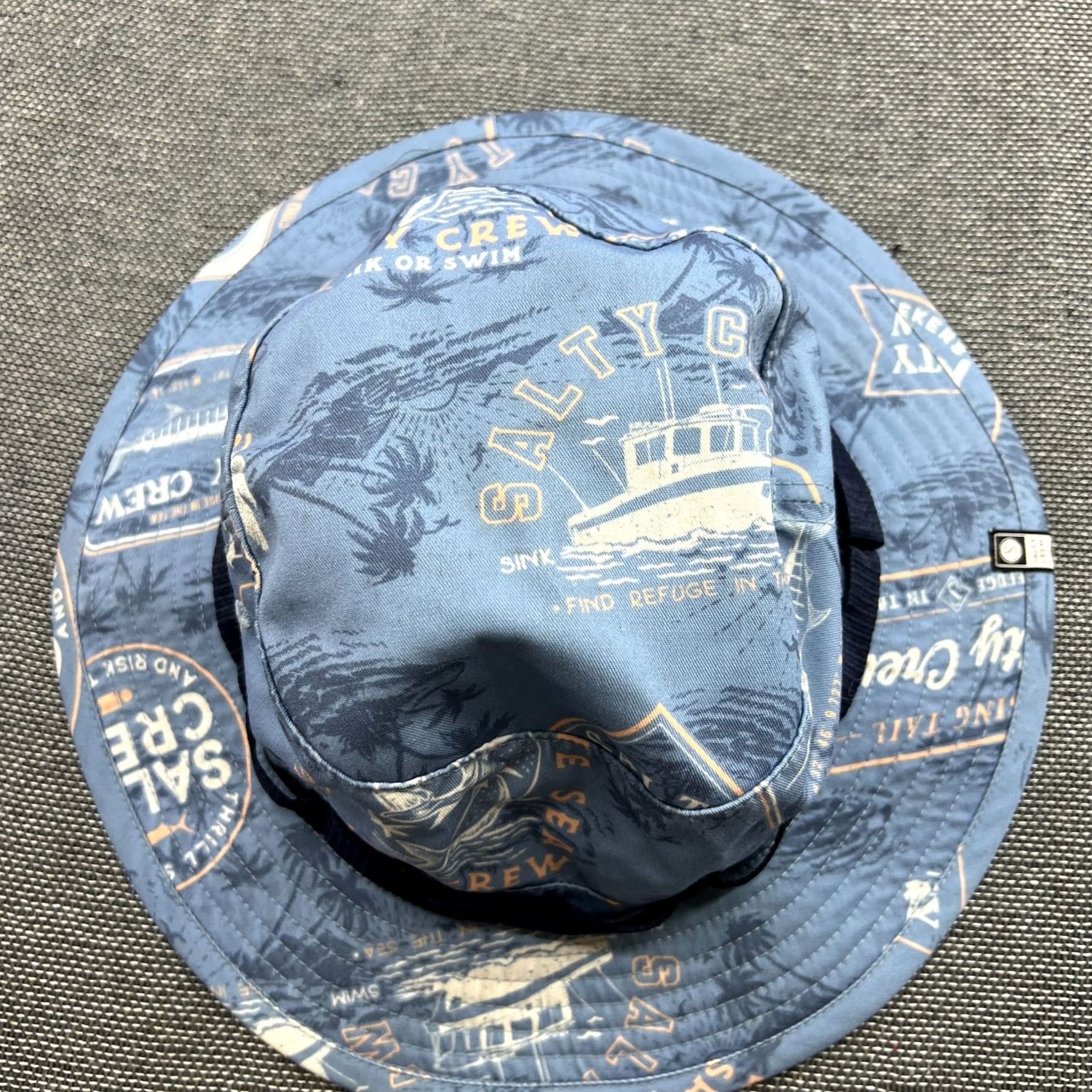 Vintage Salty Crew Yupoong Boonie Hat Cap One Size Blue Sea OSFA Unisex Adults Size ONE SIZE - 2 Thumbnail