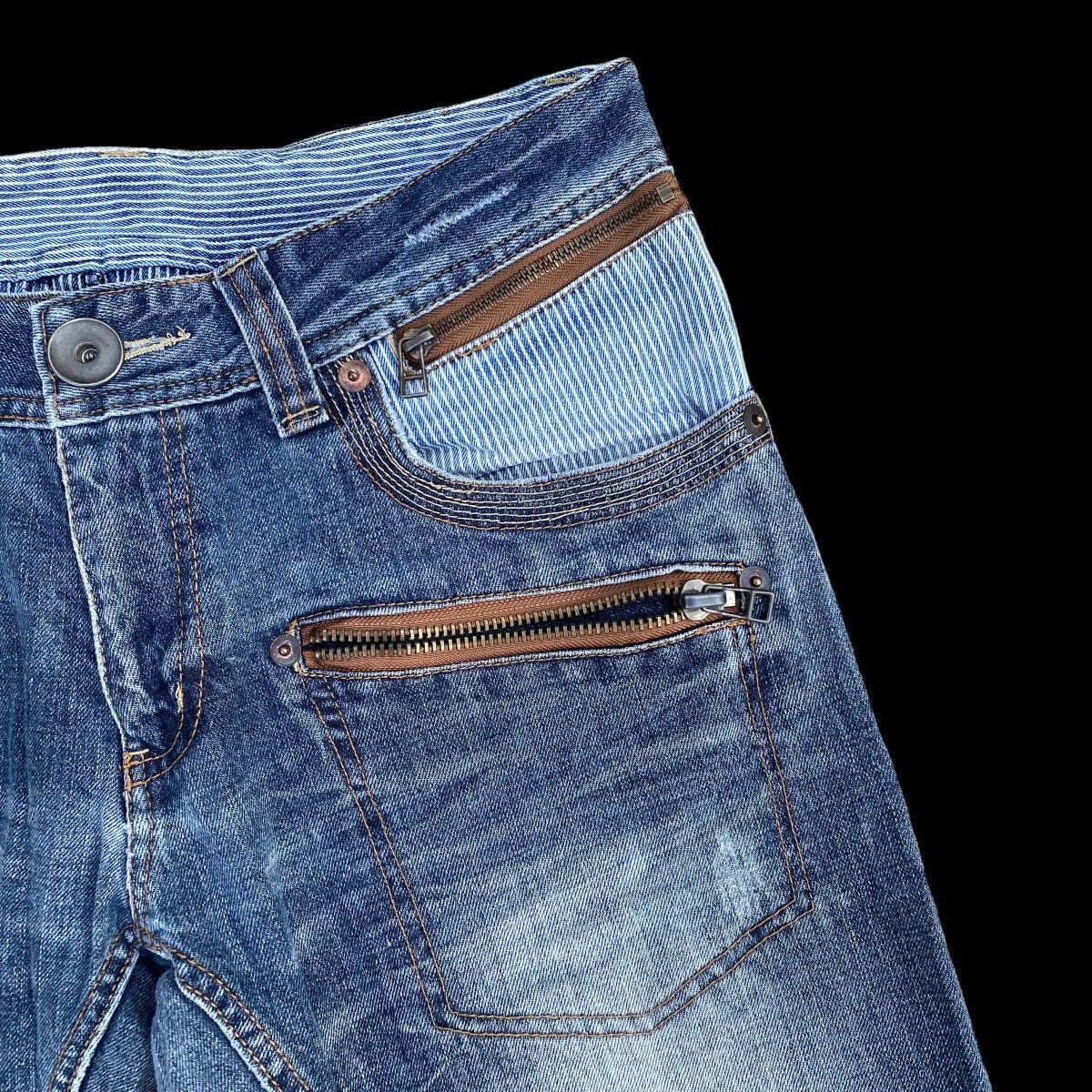 Japanese Brand Multi Pocket Made In Heaven Bondage Faded Blue Denim Jeans Size US 36 / EU 52 - 6 Thumbnail
