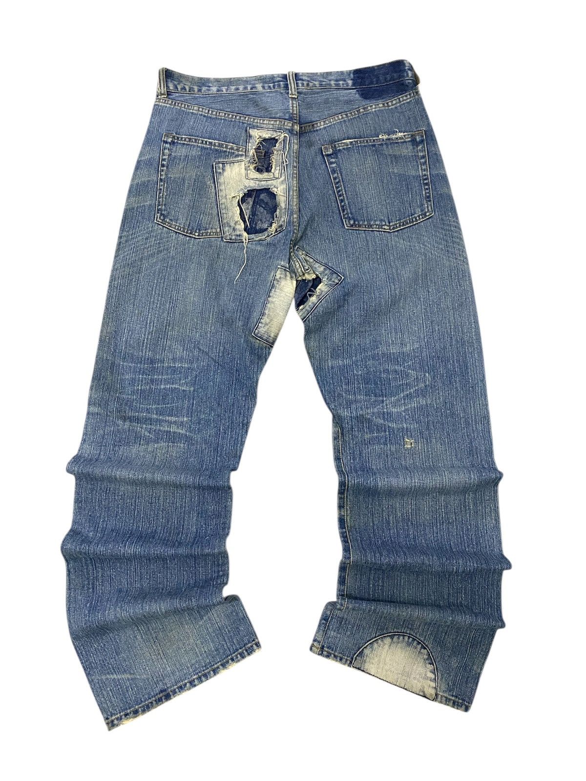 Japanese Brand Kapital Style Exhibitionist Patchwork Denim Jeans Size US 34 / EU 50 - 4 Thumbnail