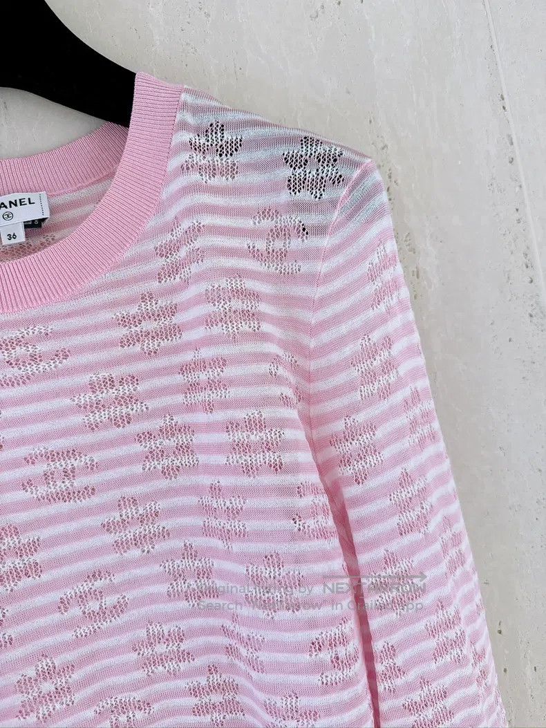 Chanel Chanel 24C Early Spring Vacation Pink and White Striped Ho Size XS / US 0-2 / IT 36-38 - 3 Thumbnail