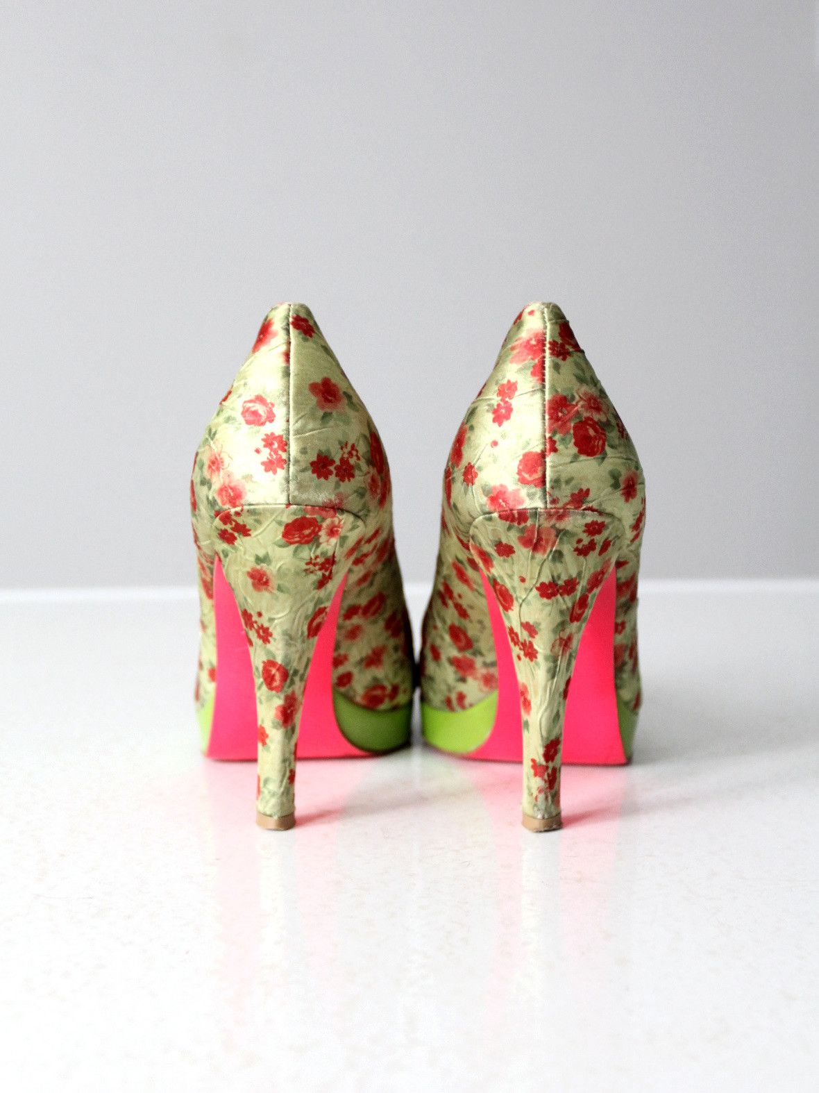 Betsey Johnson Betsey Johnson green floral pumps Size US 8 / IT 38 - 4 Thumbnail