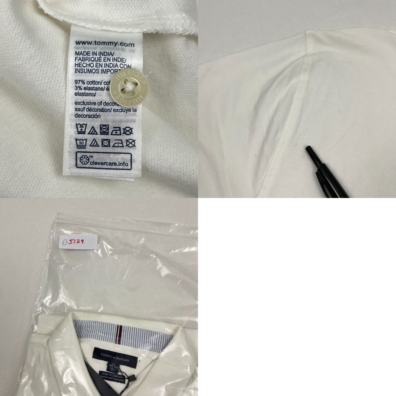 Tommy Hilfiger Tommy Hilfiger Polo Shirt Mens 3XL Slim Fit White Blue Striped Preppy Casual Shirt Regular Size Mens Size US XXL / EU 58 / 5 - 8 Thumbnail