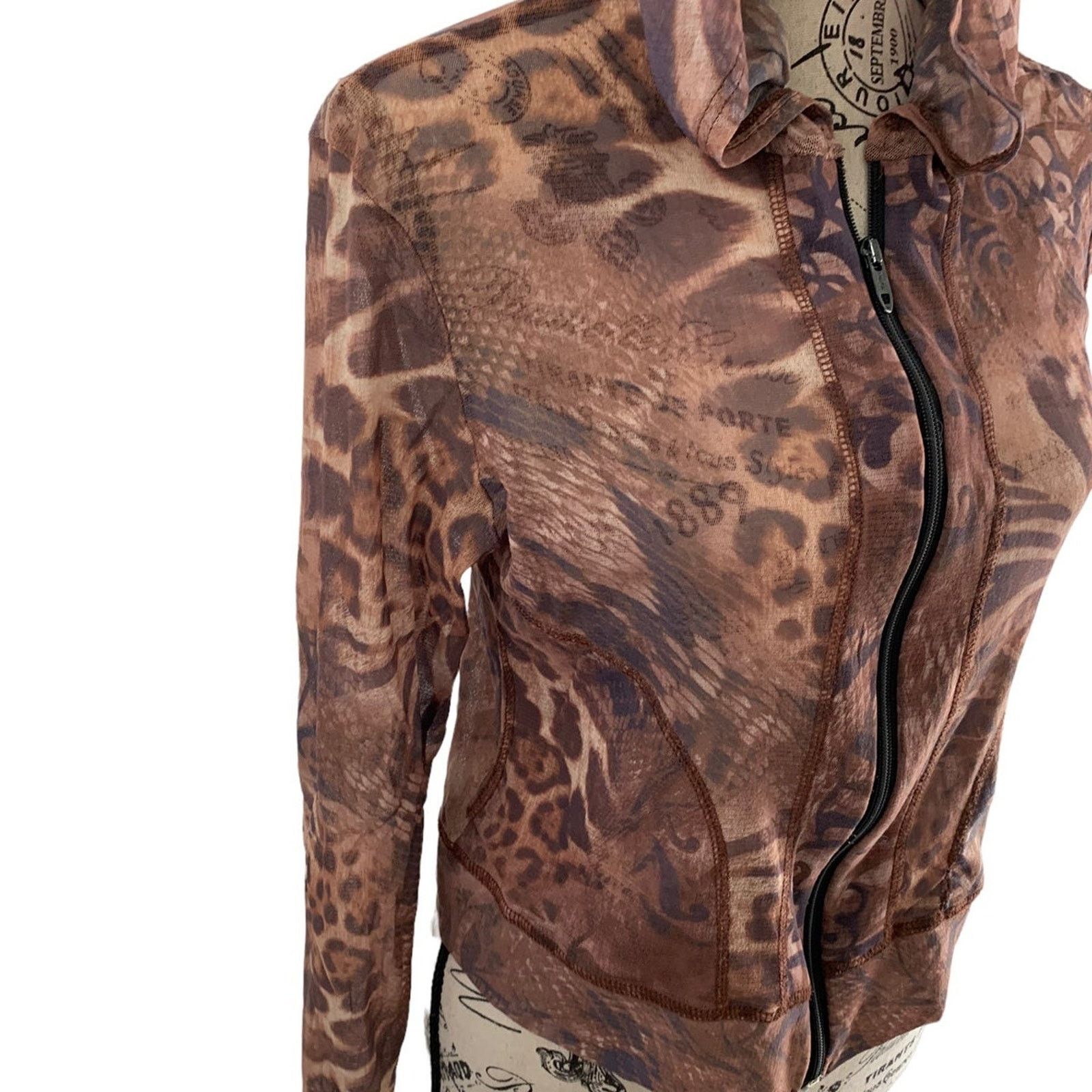 Other Cropped Hoodie Cropped Women's Size Medium Front Zip Sheer Size M / US 6-8 / IT 42-44 - 3 Thumbnail