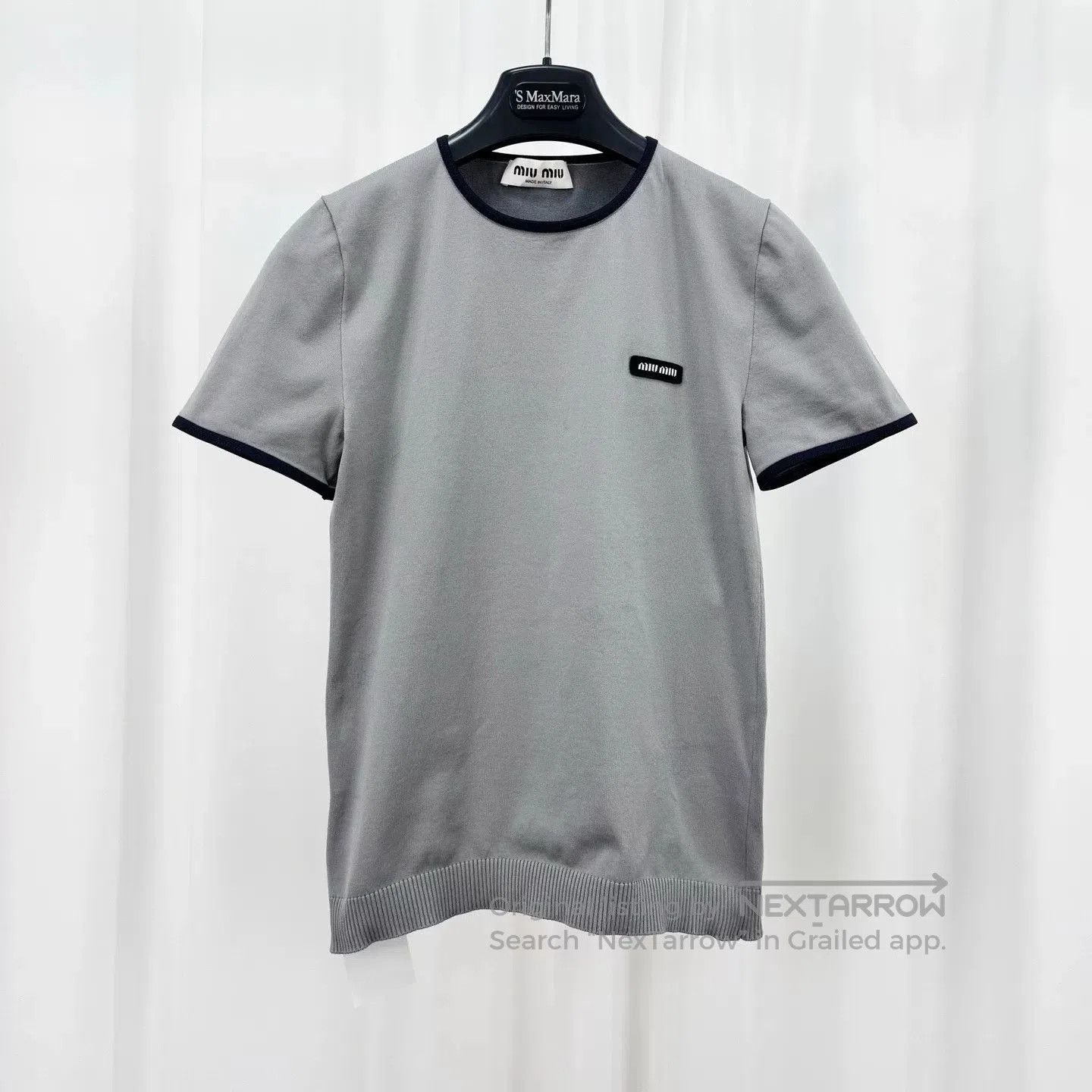 Miu Miu miu miu embroidered knit short sleeve top. Size L / US 10 / IT 46 - 1 Thumbnail