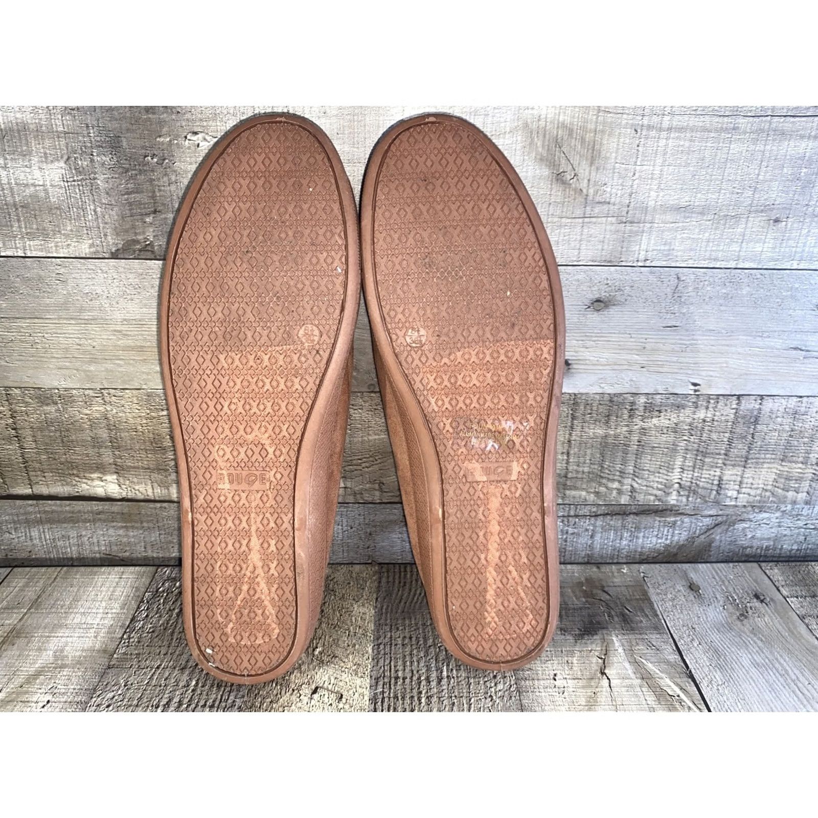 Vintage Rogue Women Flat Slip On Beige 8.5 80s 90s Neon Brick Suede Ballet Shoes Size US 9 / IT 39 - 7 Thumbnail