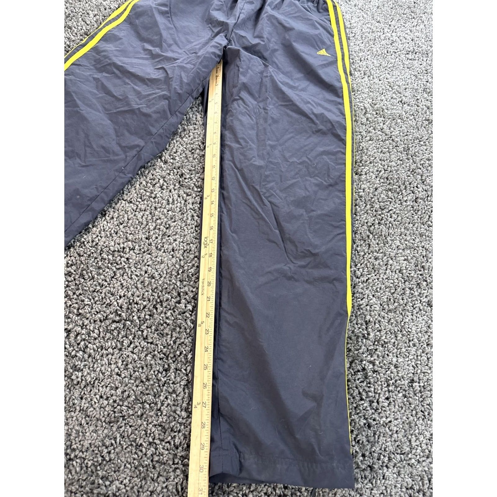 Adidas VINTAGE adidas Track Pants Mens Large Gray Warm Ups Stripe Y2K Baggy 00s Size US 33 - 2 Thumbnail