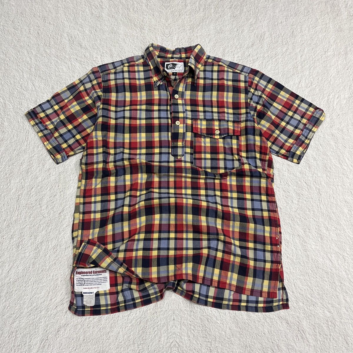 Engineered Garments Engineered Garments Nephentes Plaid Half button up shirt Size US S / EU 44-46 / 1 - 1 Thumbnail