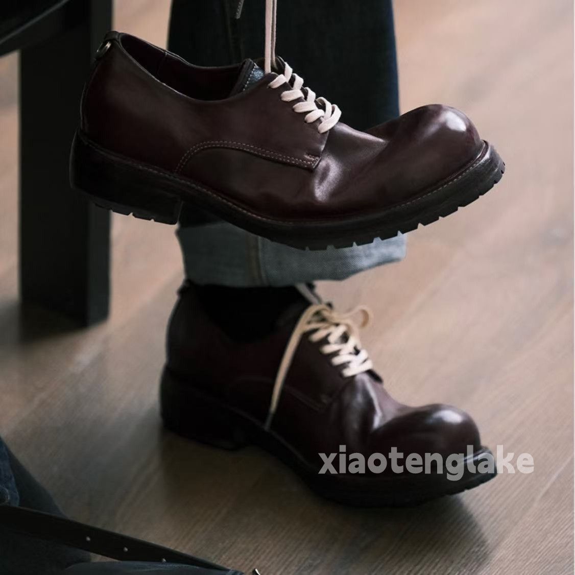 Vintage Unisex outdoor utility punk yuppie derby leather shoes Size US 10 / EU 43 - 1 Thumbnail