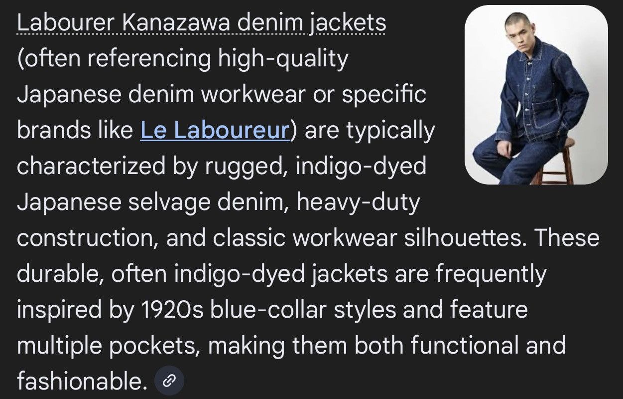 Japanese Brand 80s VINTAGE LABOURER KANAZAWA DENIM JACKET Size US M / EU 48-50 / 2 - 13 Thumbnail
