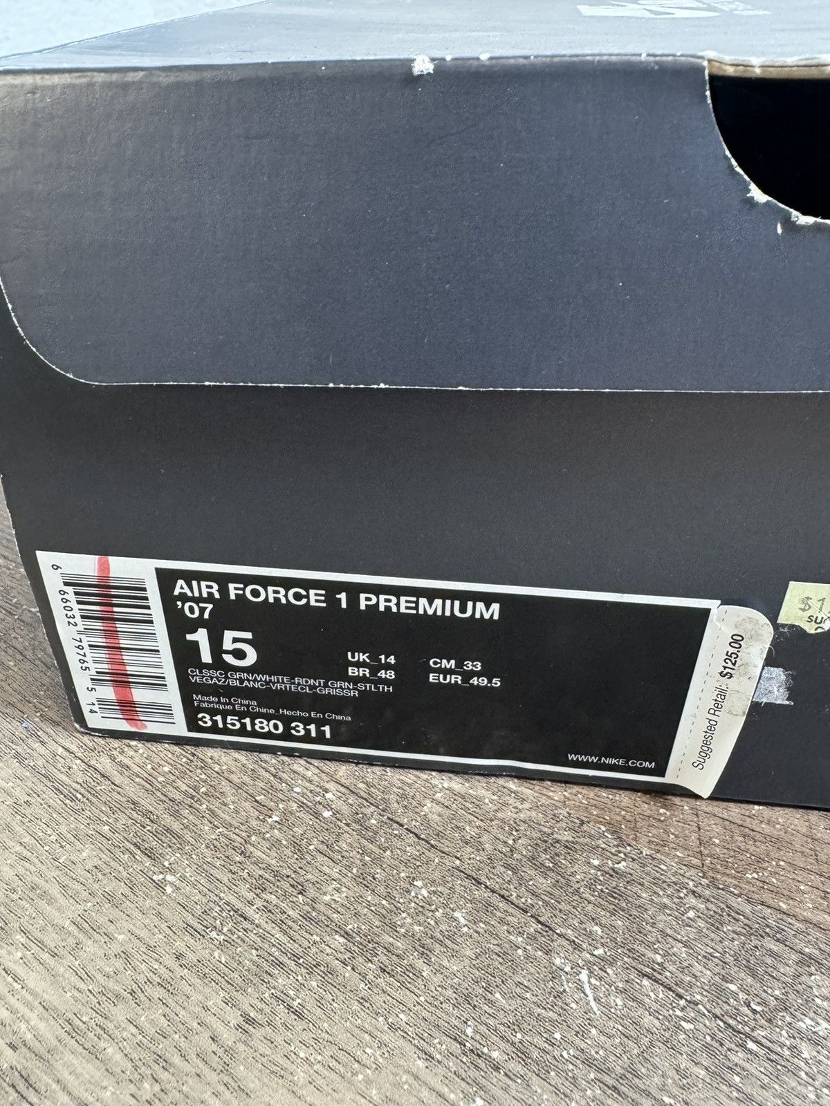 Nike Size 15 - NIKE Air Force 1 Premium 07 'Gaucho'S Gym' box DS Size US 15 / EU 48 - 11 Thumbnail
