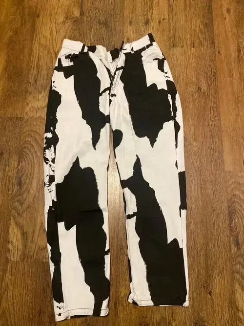 Jean Pants Tie-Dye Straight-leg Jeans Middle-Waist Baggy Loose Size US 31 - 4 Thumbnail