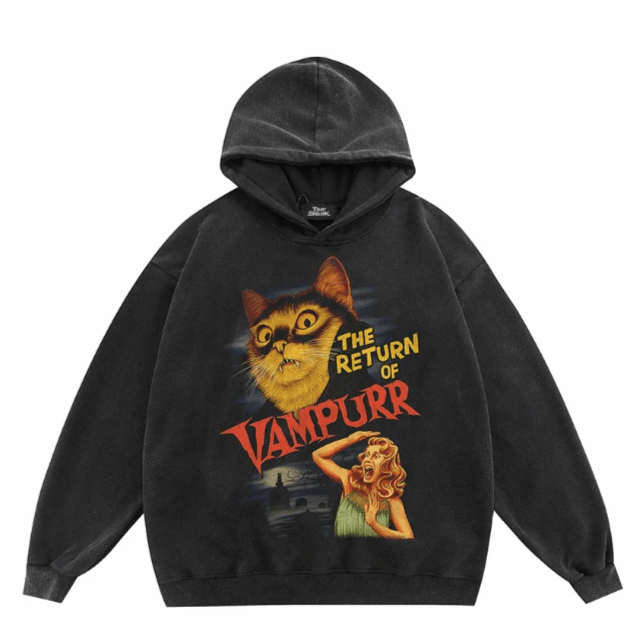 Vampire Cat Oversized Hoodie