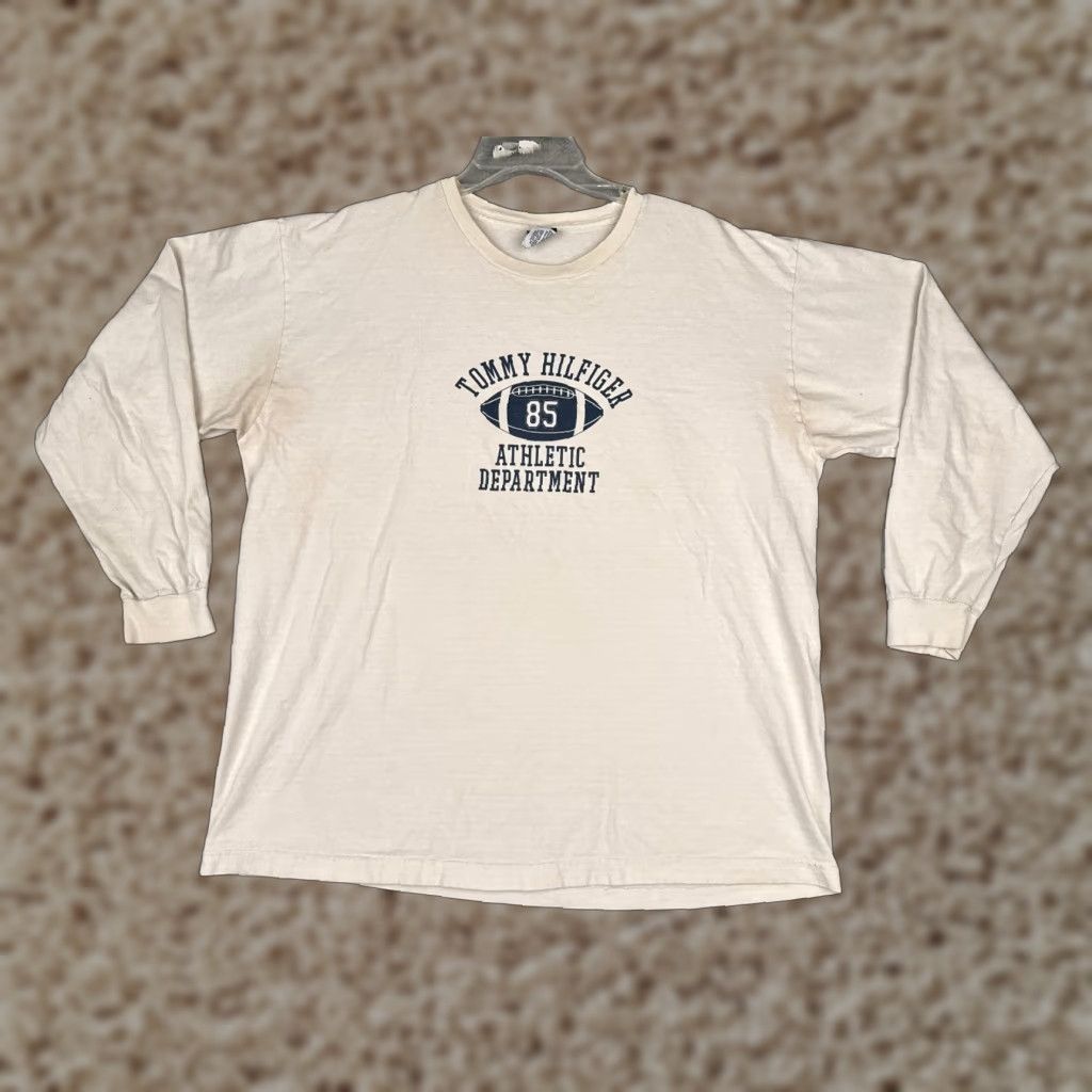 Tommy Hilfiger Tommy Hilfiger Jeans Shirt Adult Extra Large White Crew Long Sleeve Cotton READ Size US XL / EU 56 / 4 - 1 Thumbnail
