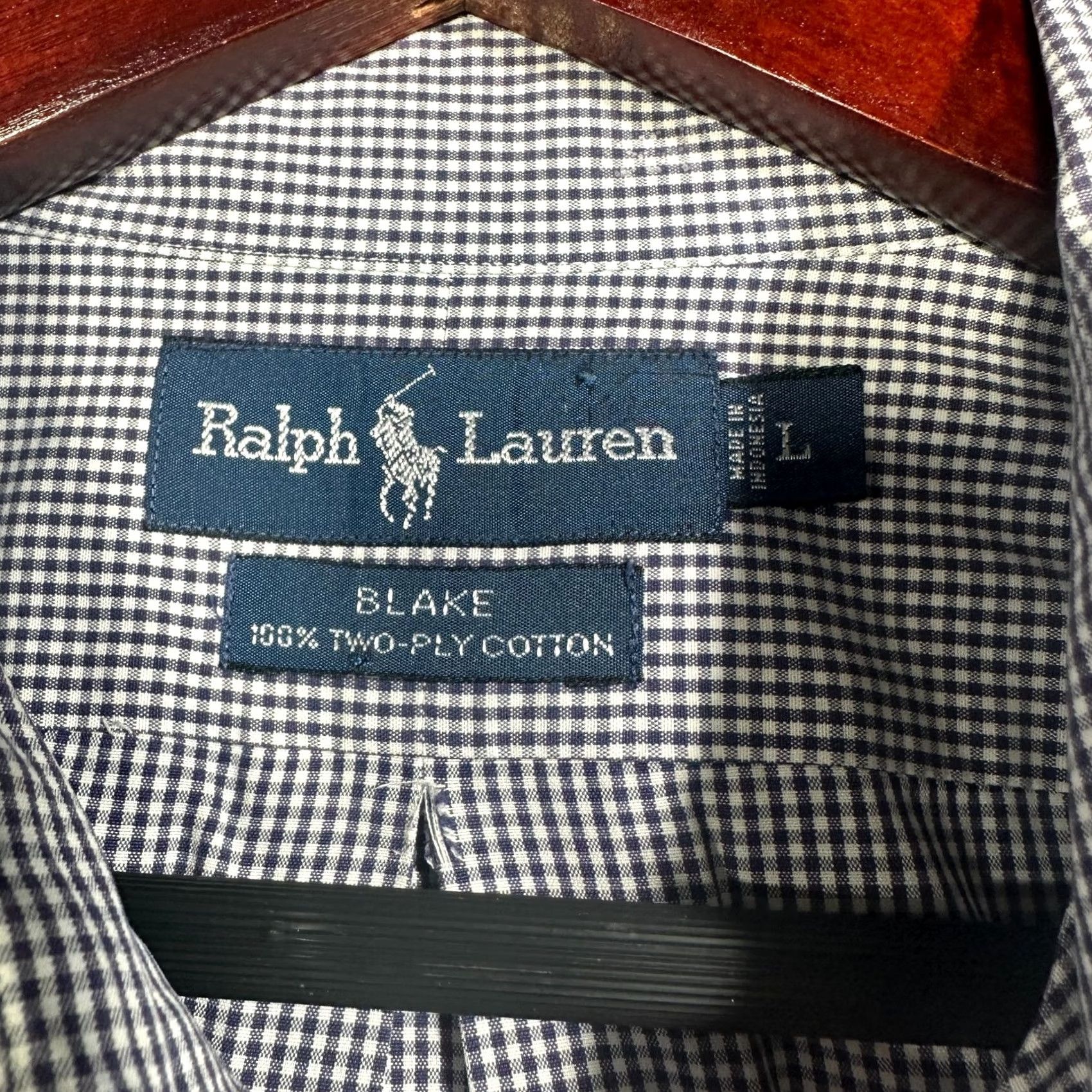 Ralph Lauren Ralph Lauren Shirt Mens L Blake Long Sleeve Button Down Blue Check Cotton Regular Fit Vintage No Size US L / EU 52-54 / 3 - 6 Thumbnail