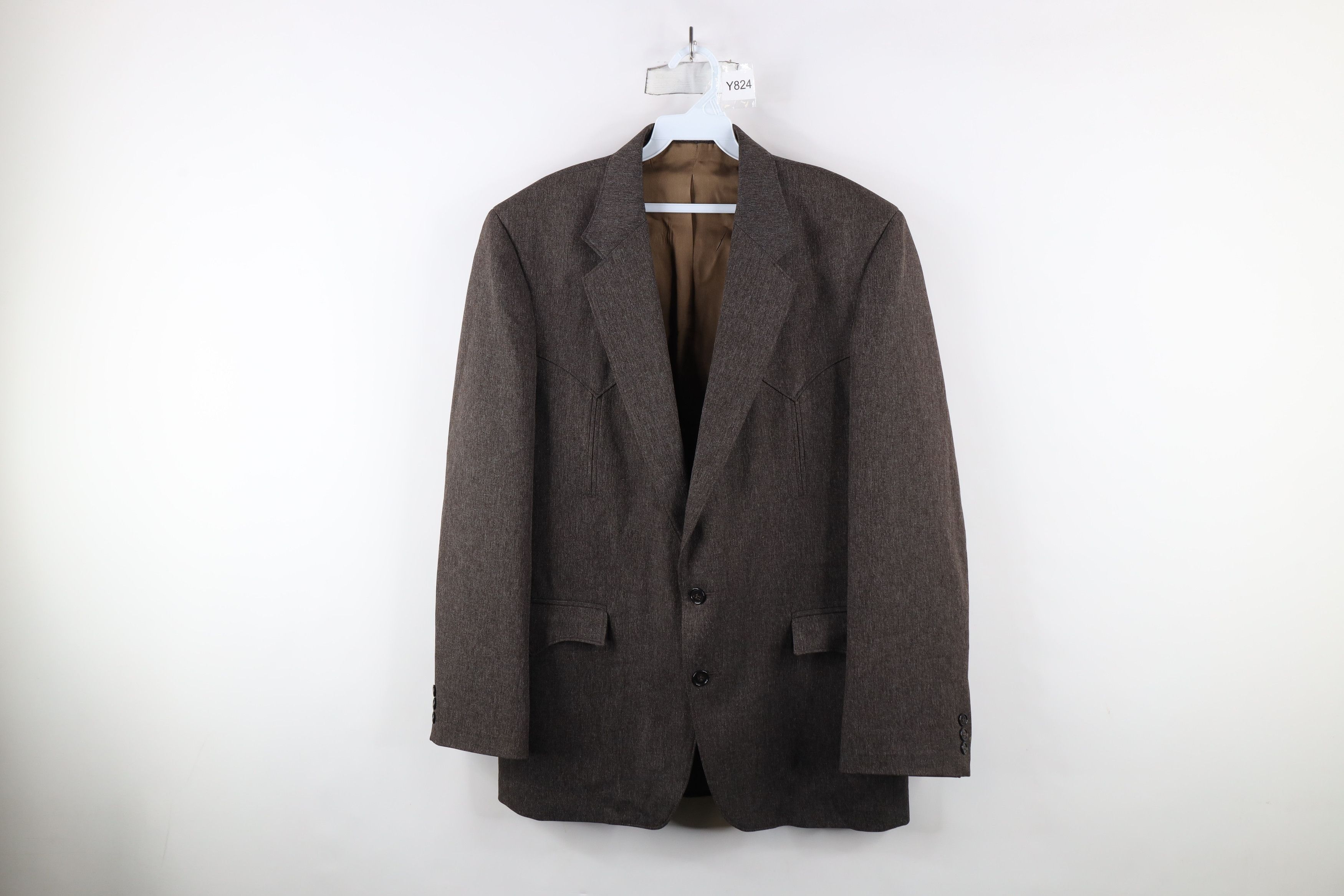 Vintage Vintage 90s Rockabilly Suit Coat Blazer Jacket Brown USA Size US XL / EU 56 / 4 - 1 Thumbnail