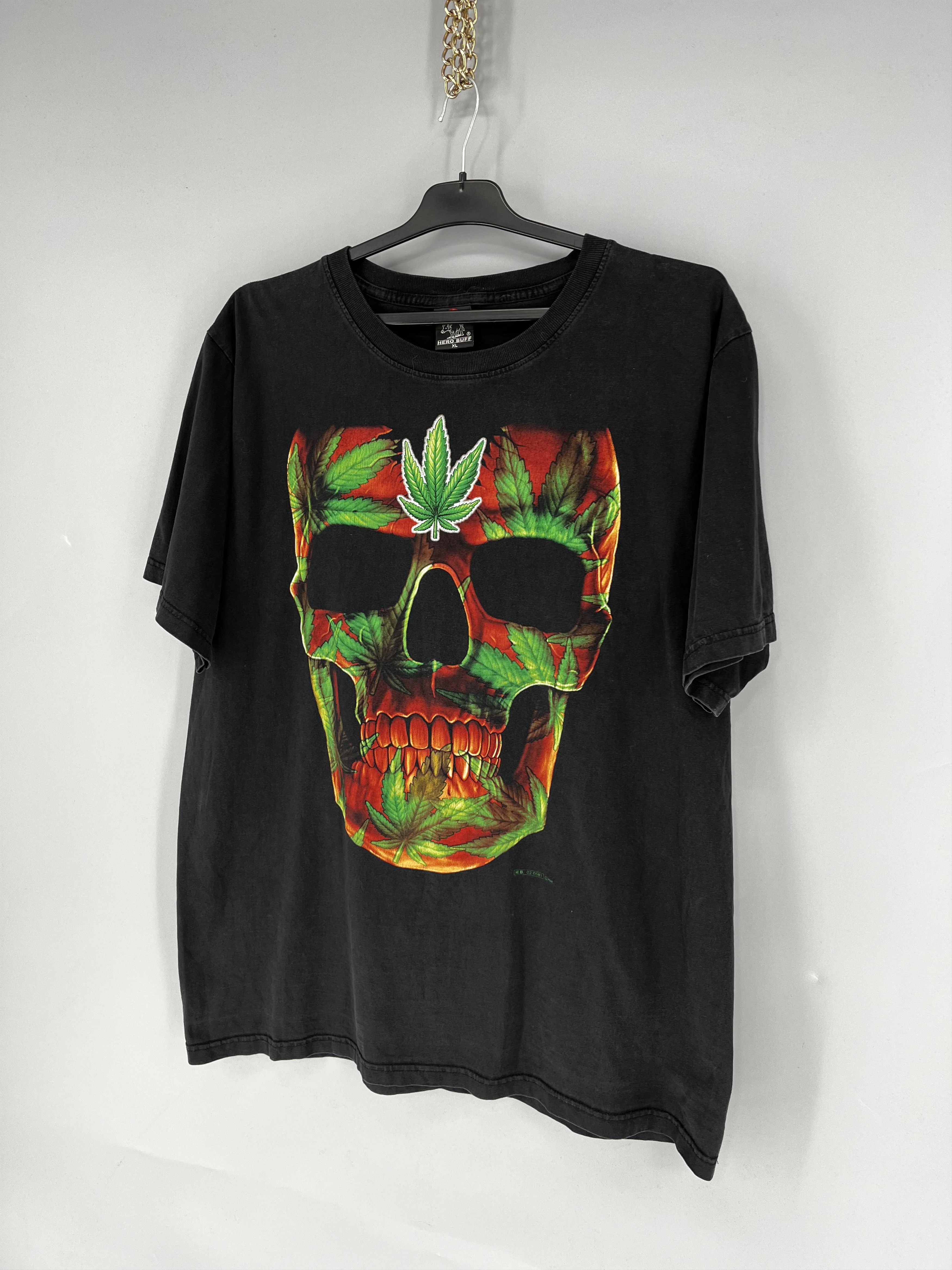 Vintage Vintage 90s Skull Marijuana Hill Fashion Bandtees Size US XL / EU 56 / 4 - 3 Thumbnail