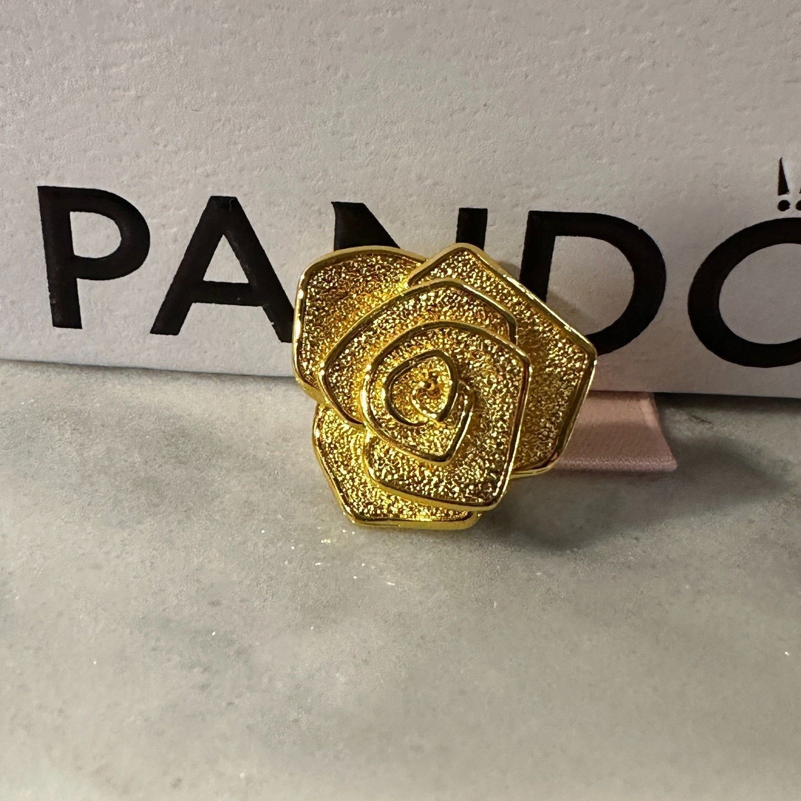 pandora Authentic PANDORA Gold Plated Rose in Bloom Oversized Charm Size ONE SIZE - 4 Thumbnail