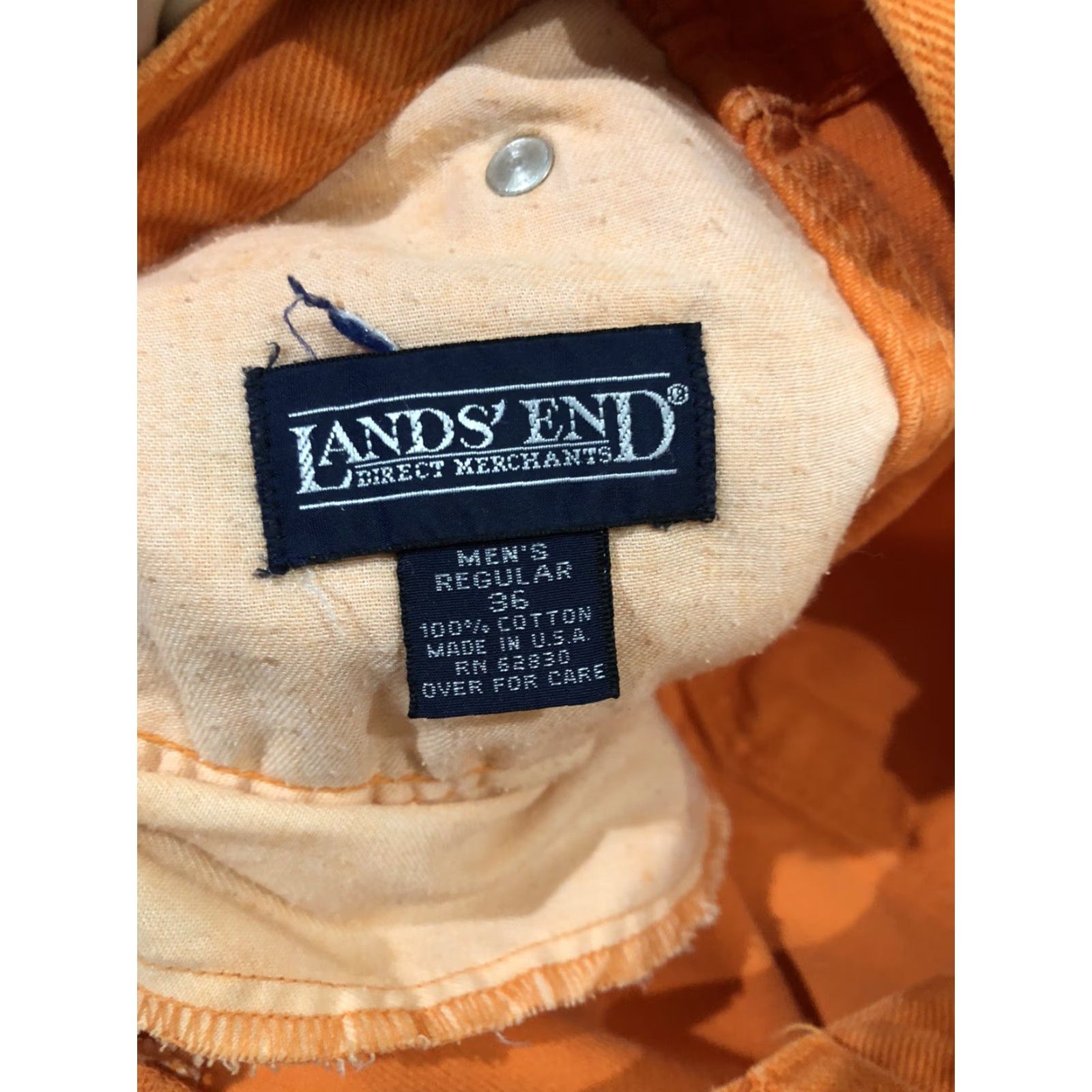Lands' End VINTAGE Lands' End Denim Jeans Orange 32x30 Men USA Straight W32 L30 United States Regular Inseam 30 Size US 32 / EU 48 - 4 Thumbnail