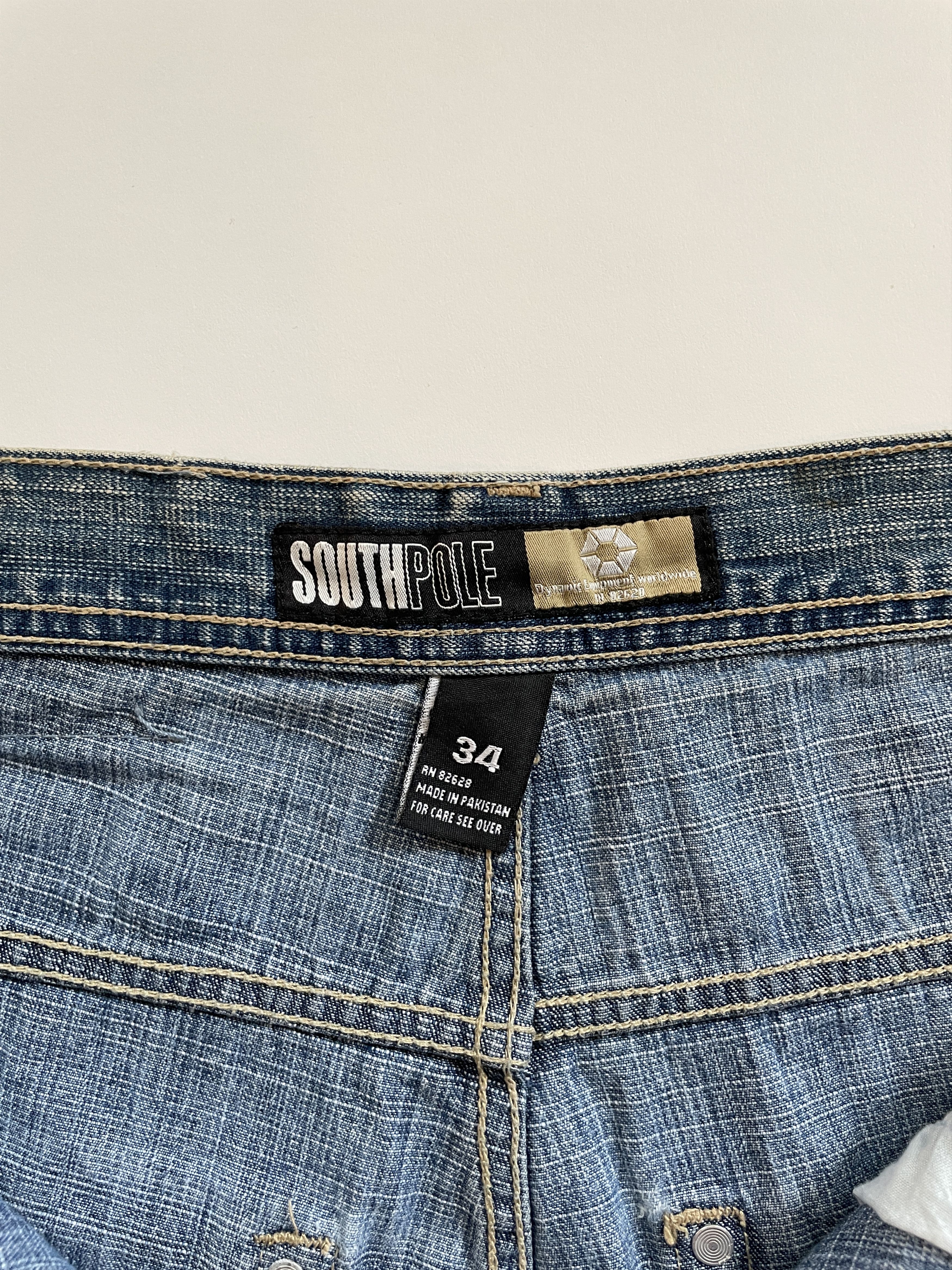 Ecko Unltd. × Southpole × Vintage 2000s Southpole Baggy Faded Jean Shorts Jorts Size US 34 / EU 50 - 5 Thumbnail