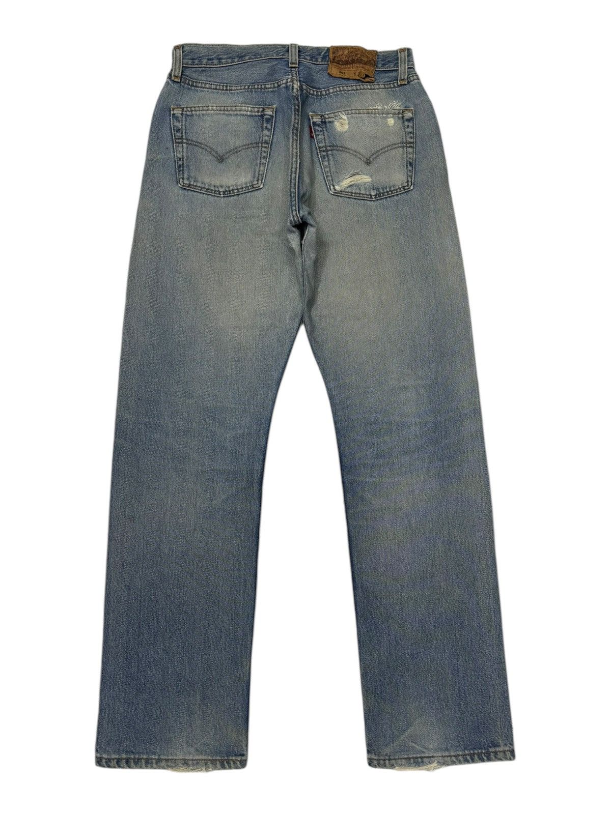 Levi's ❤️‍🔥LEVIS 501 DISTRESSED DENIM JEANS BUTTON FLY Size 28" / US 6 / IT 42 - 3 Thumbnail