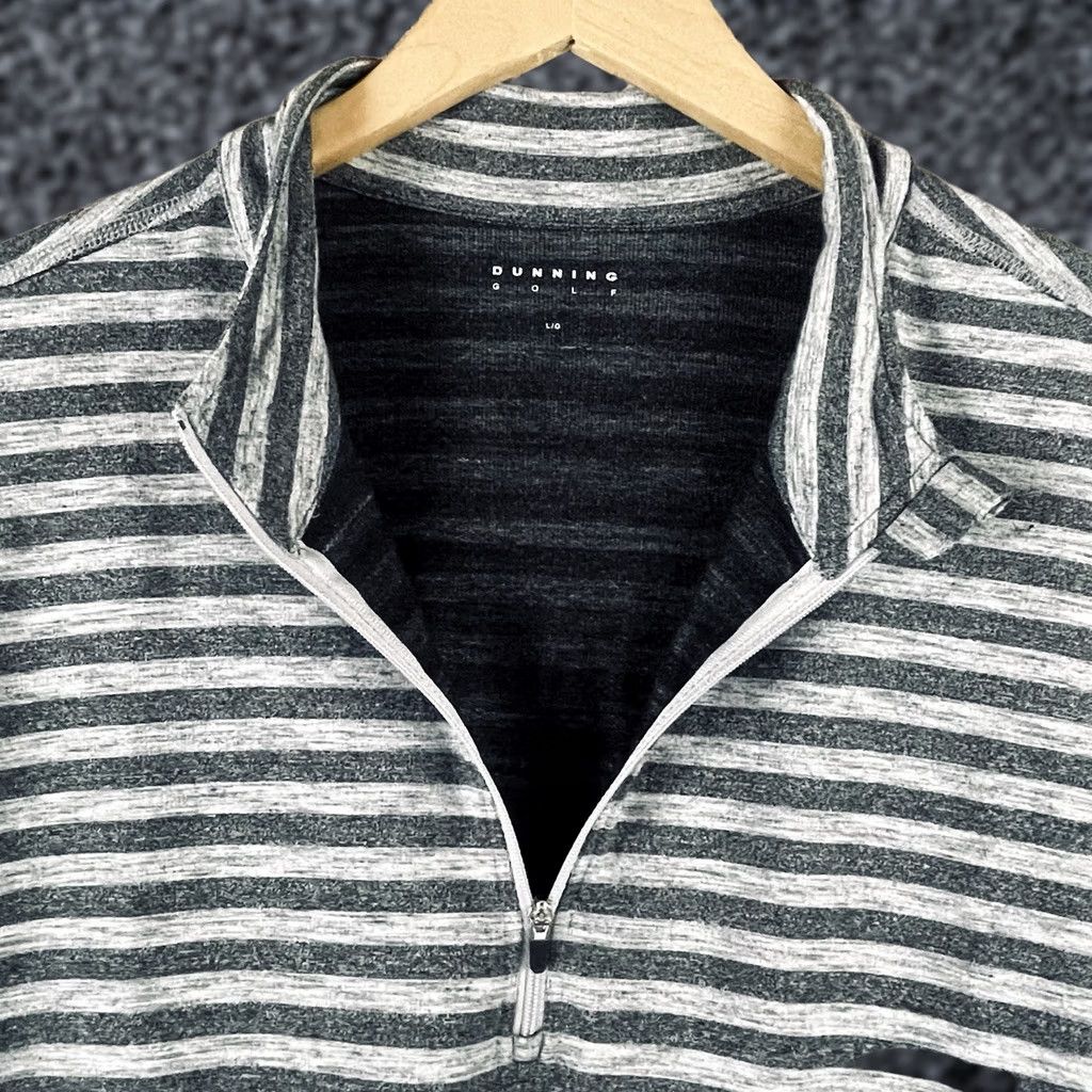 Vintage Dunning Golf Pullover Men's Large Gray Striped Casual Performance 1/4 Zip F516 Size US L / EU 52-54 / 3 - 1 Thumbnail