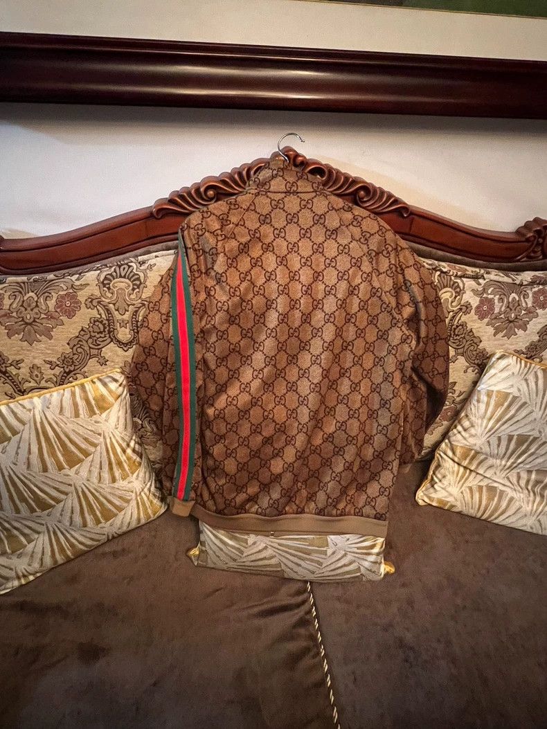 Gucci Gucci Blue, red stripe, brown full-print school uniform jac Size US S / EU 44-46 / 1 - 5 Thumbnail