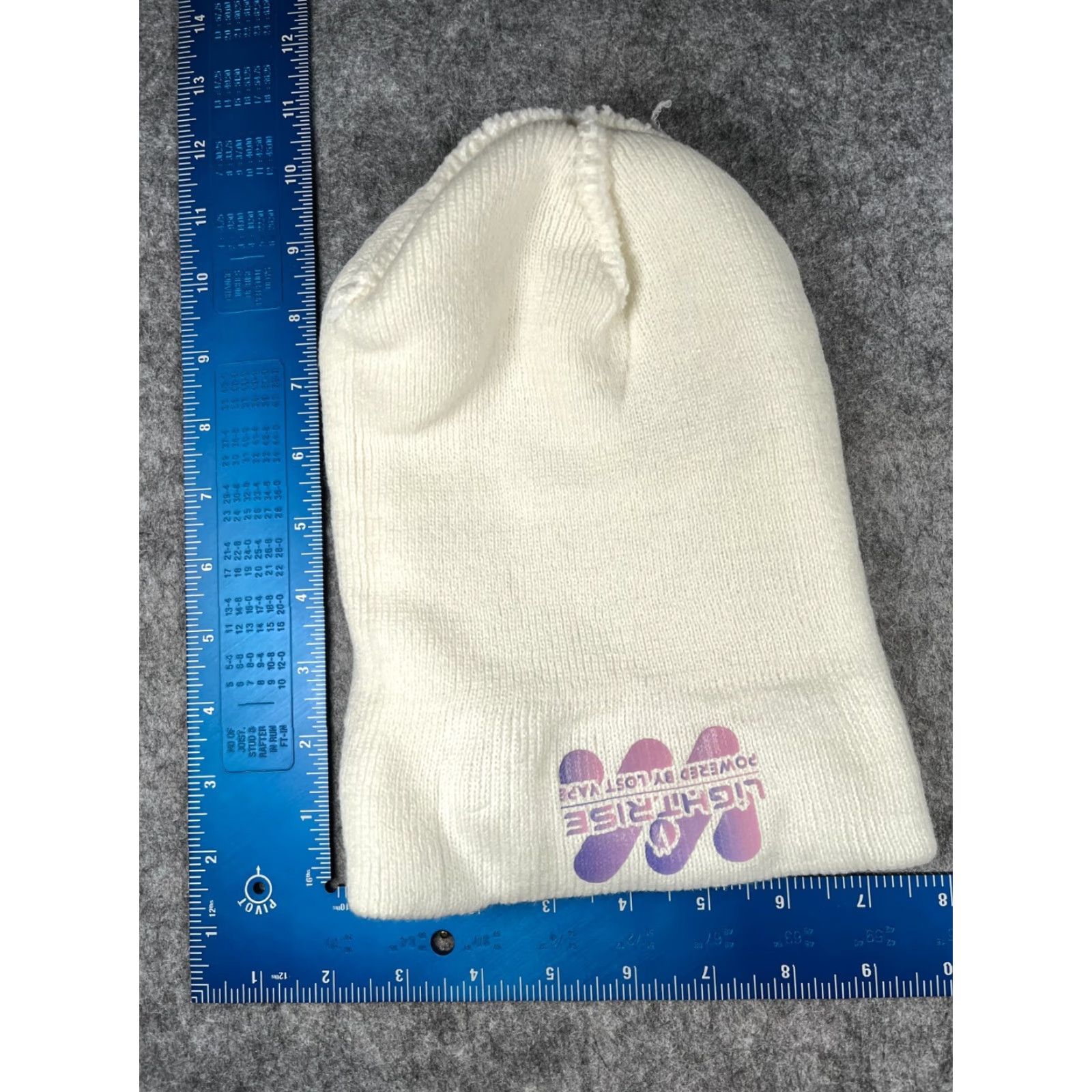 Vintage Light Rise Lost Beanie Toque Adult One Size White Knit 100% Acrylic Winter Ski Size ONE SIZE - 5 Thumbnail