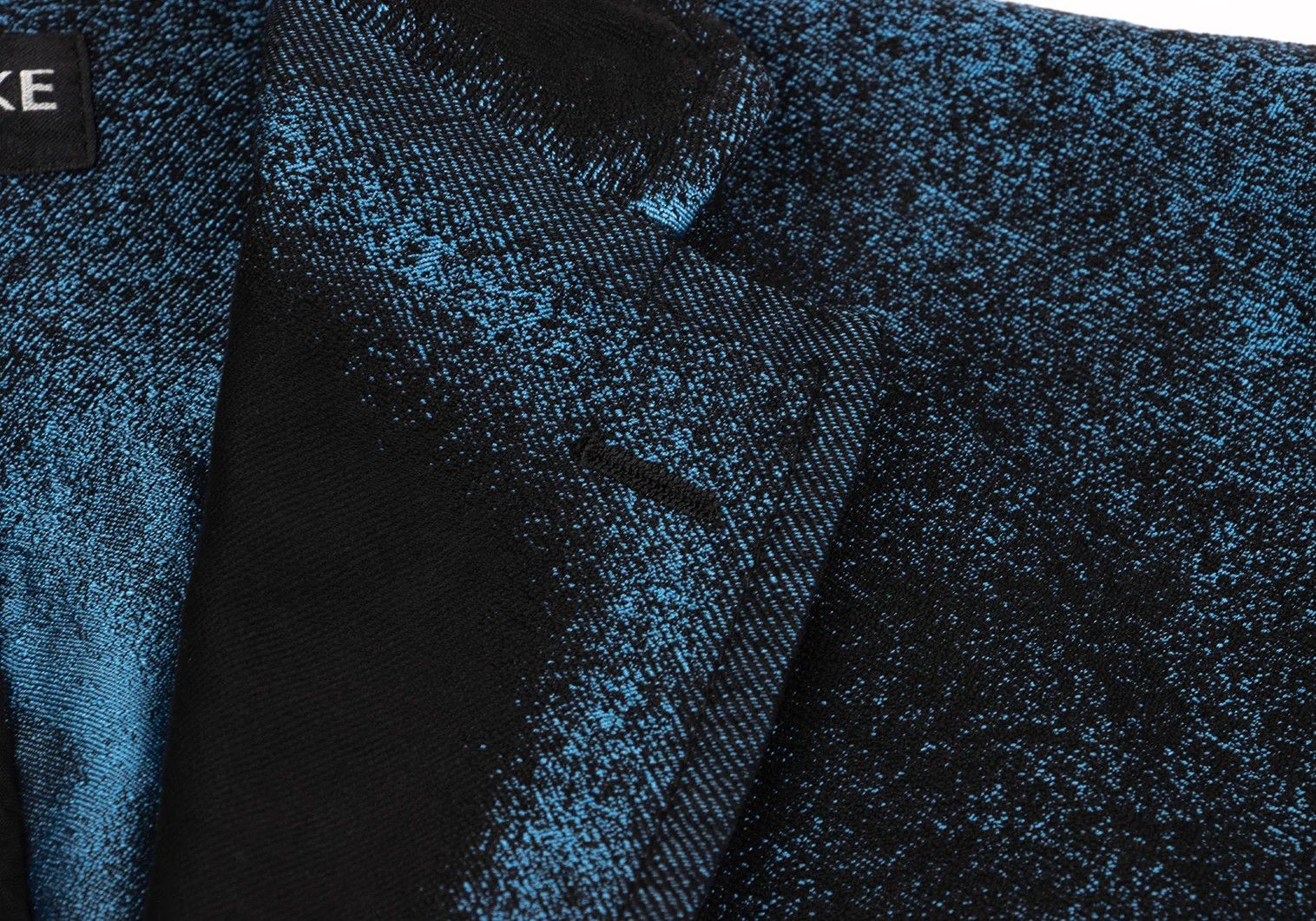 Issey Miyake Trim Fade Woven Design Jacket in Black and Light Blue Size US M / EU 48-50 / 2 - 6 Thumbnail