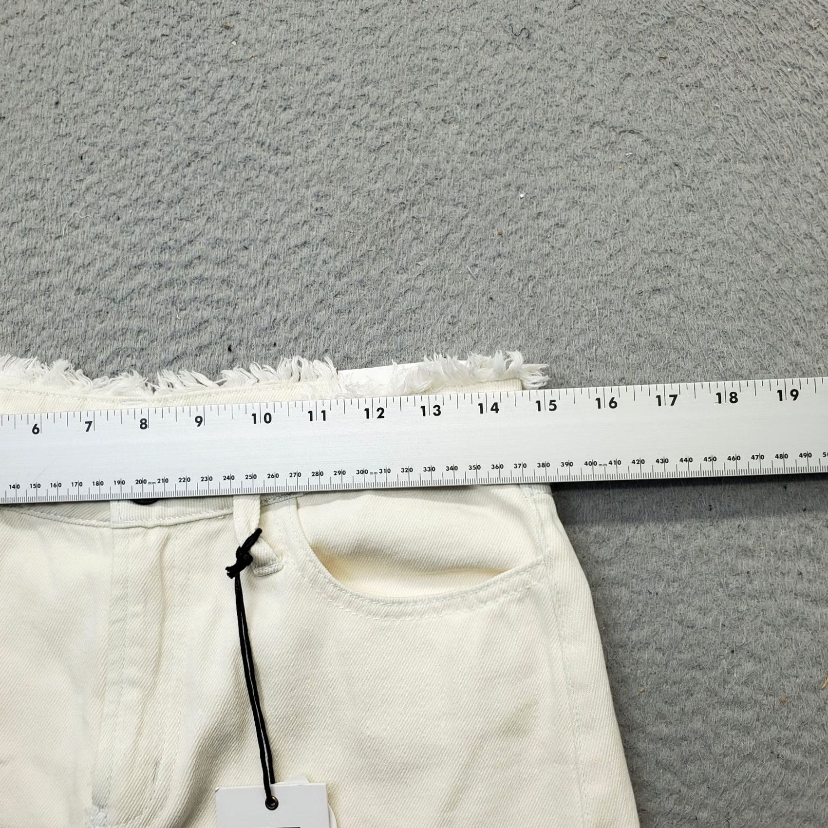 New Republic Republic Jean Skirt Womens 6 White Denim Stretch Raw Hem High Waist Size 28" / US 6 / IT 42 - 5 Thumbnail