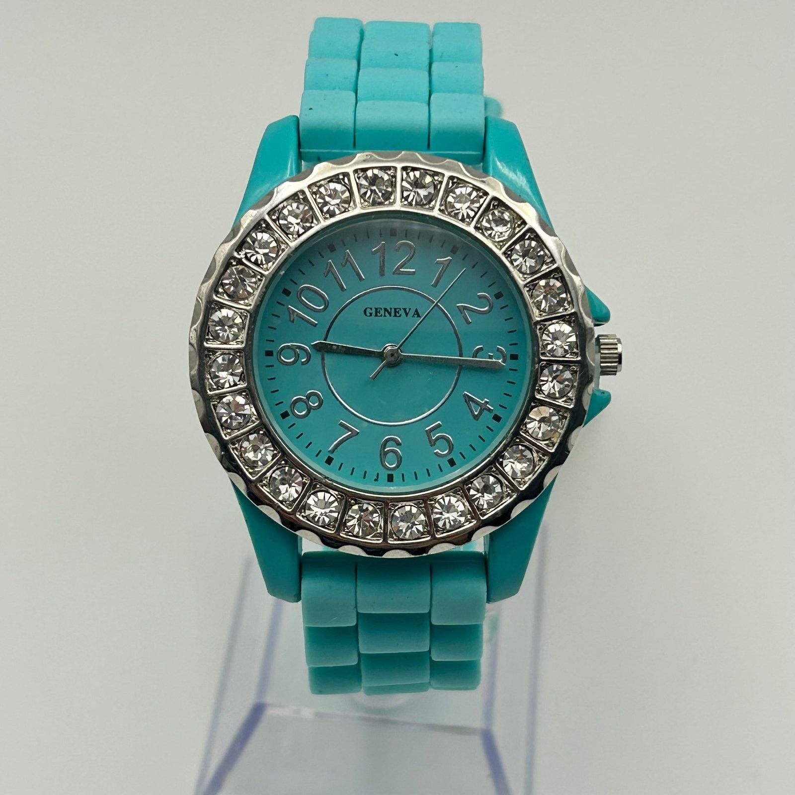 Geneva Geneva Silver Crystals Light-blue Tone Womens Fashion Watch Size ONE SIZE - 2 Thumbnail