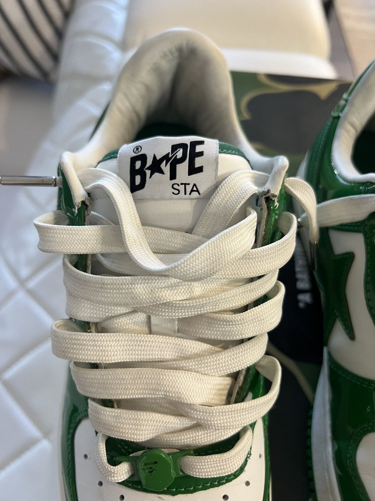 Bape Bapesta patent leather green Size US 9.5 / EU 42-43 - 6 Thumbnail