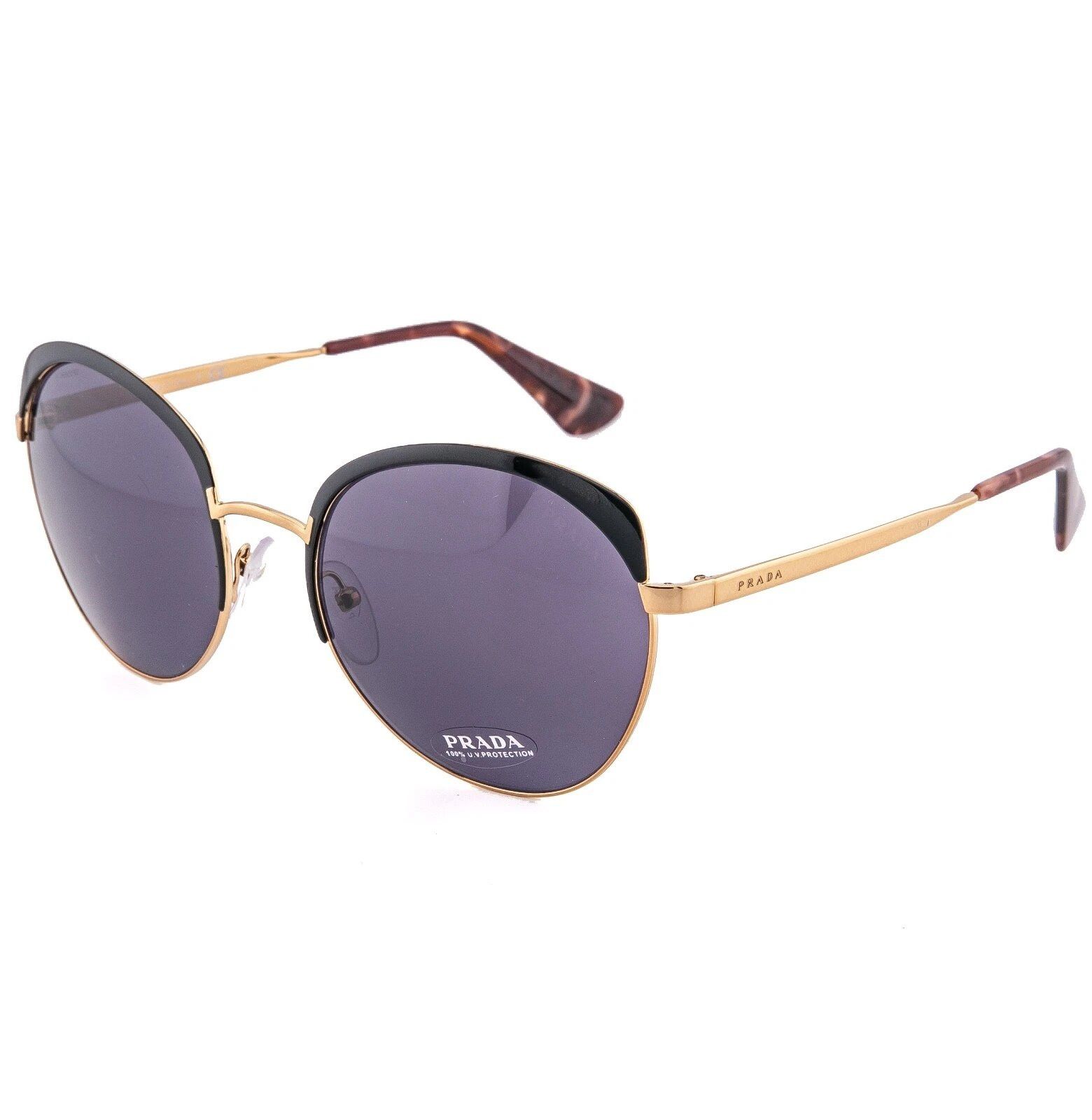 Prada PRADA 54S PR54SS CINEMA Oval Gold Black Violet Sunglasses Size ONE SIZE - 5 Thumbnail