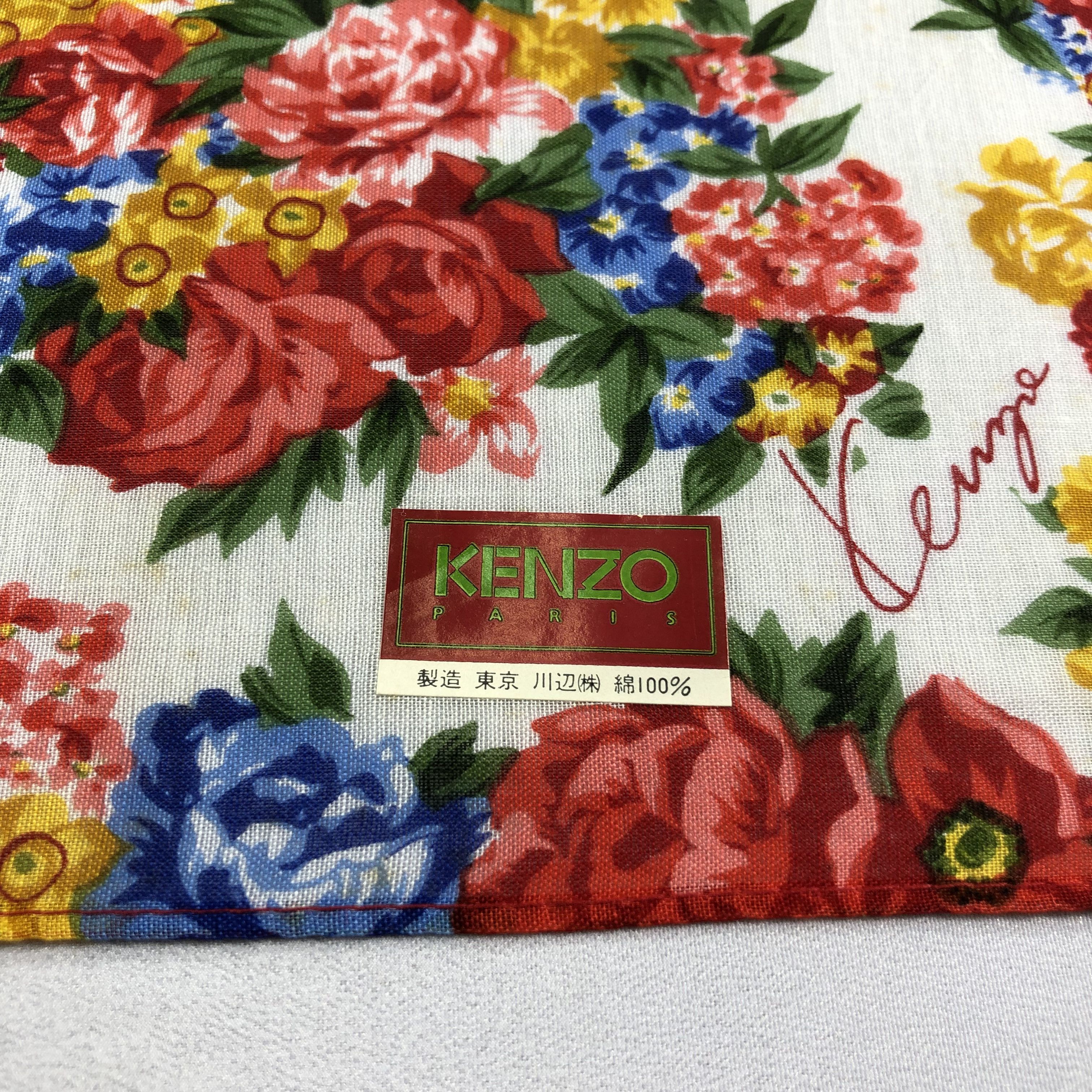 Kenzo Kenzo Floral Handkerchief Neckerchief Bandana H1903 Size ONE SIZE - 5 Thumbnail