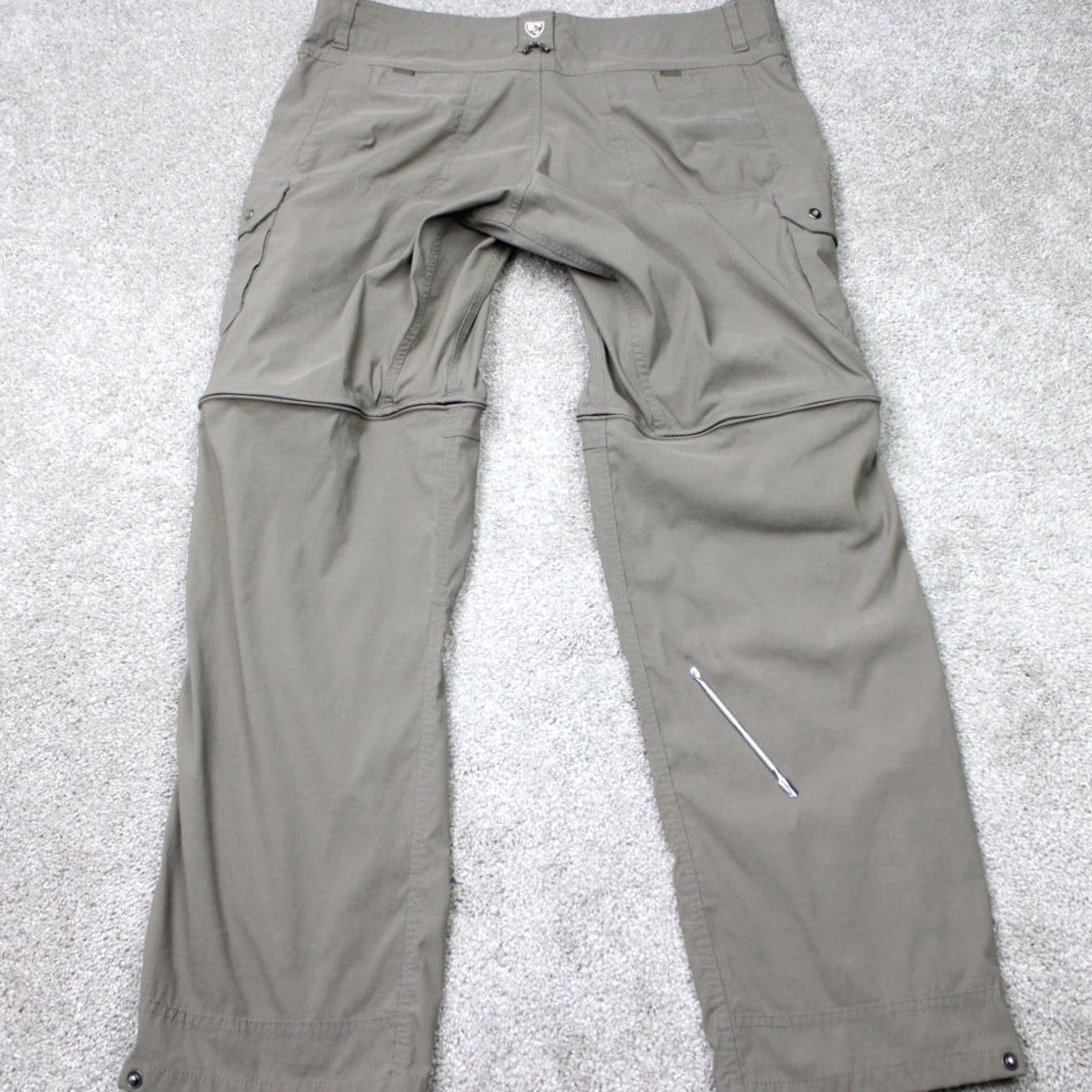 Vintage Kuhl Renegade Mens Pants 38x32 Brown Cargo Convertible Stealth Zip Off Straight Front Regular Rise 95% Nylon 5% Elastane Size US 38 / EU 54 - 7 Thumbnail