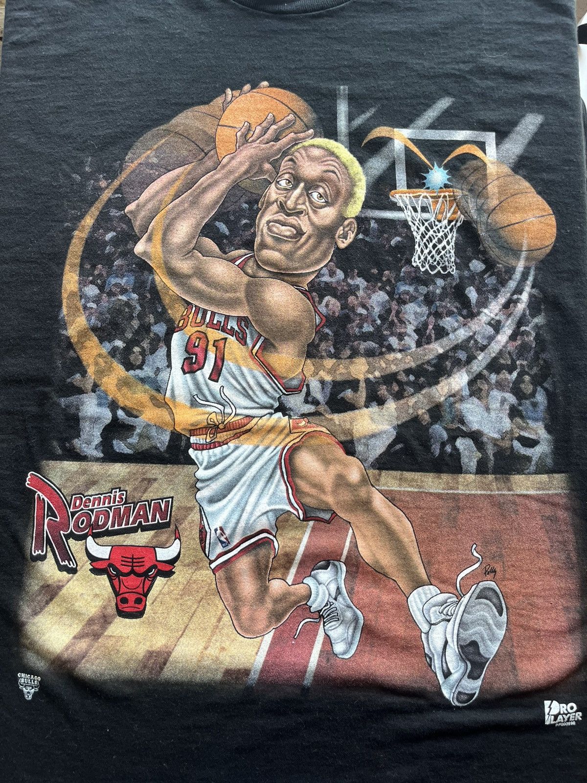 NBA × Pro Player × Vintage Vintage Dennis RODMAN Chicago Bulls 90’s by Proplayer tee’s Size US XXL / EU 58 / 5 - 5 Thumbnail
