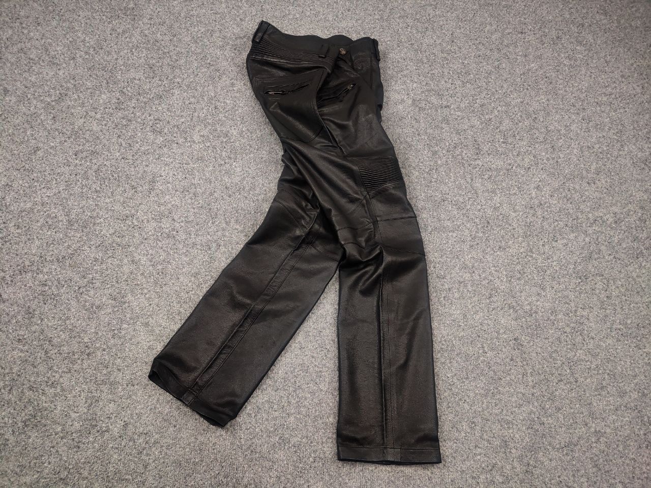 Japanese Brand Gardeur Design Perfect leather Pants Balmain Biker style Size US 32 / EU 48 - 2 Thumbnail