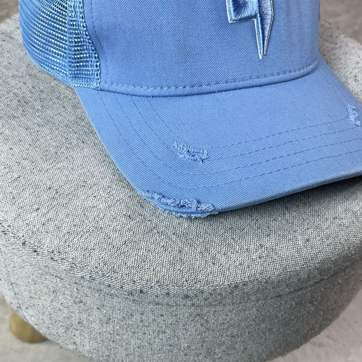 Other Yelir World Y Logo Baby Blue Distressed Trucker Cap Size ONE SIZE - 3 Thumbnail