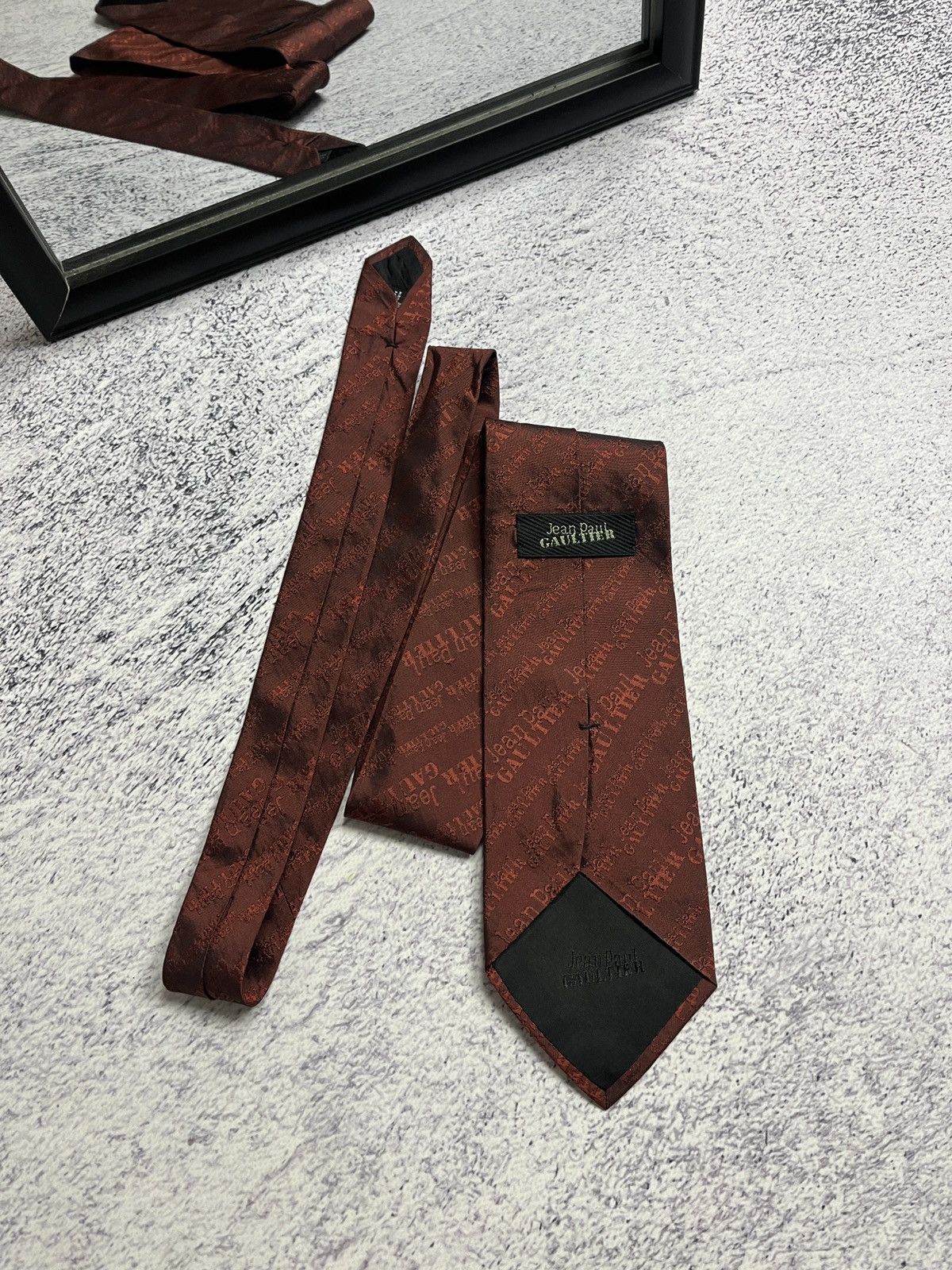 Jean Paul Gaultier JPG Jean Paul Gaultier Designer Silk Monogram Tie Rare Size ONE SIZE - 1 Thumbnail