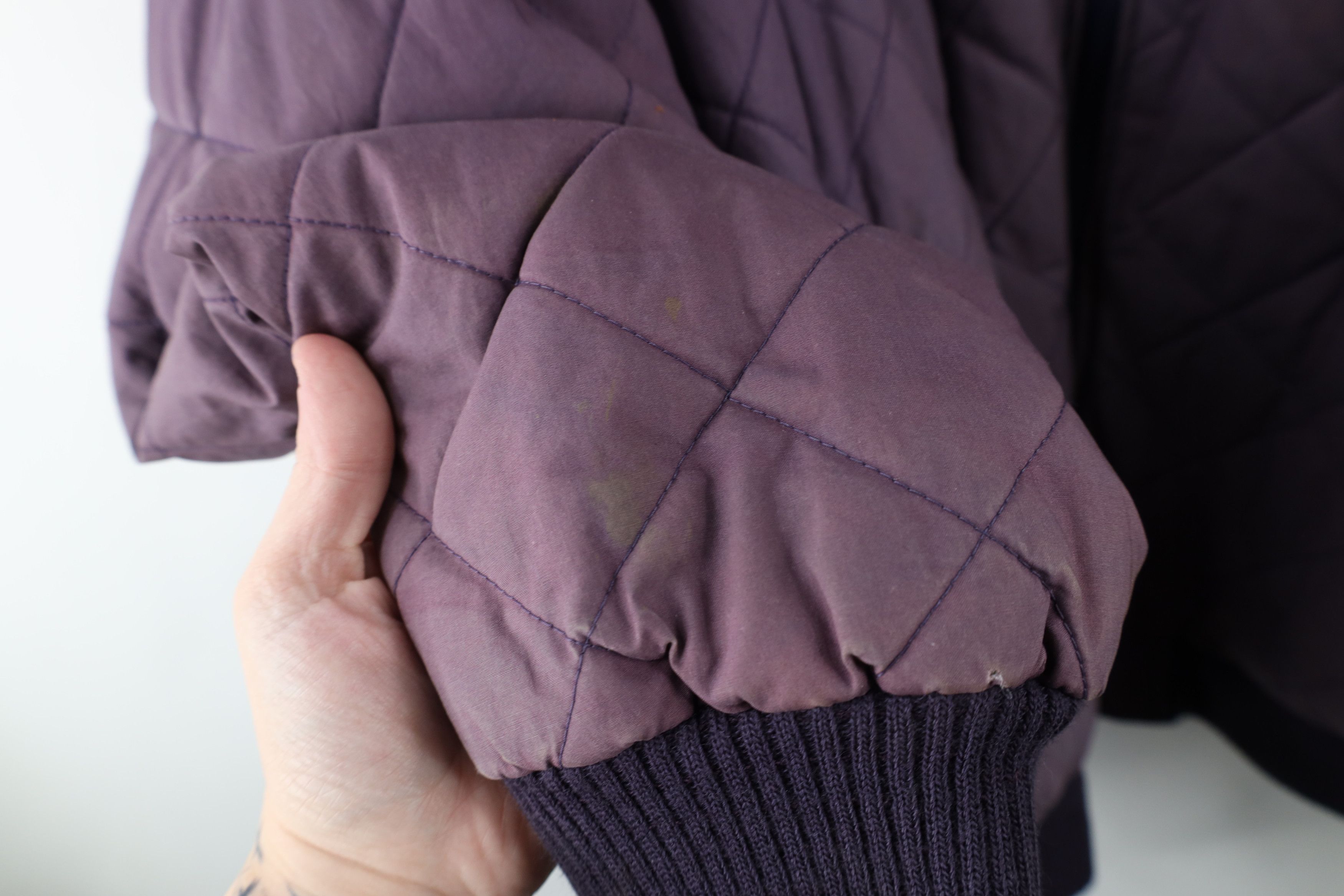 Columbia × Vintage Vintage 90s Columbia Spell Out Quilted Bomber Jacket Purple Size US L / EU 52-54 / 3 - 8 Thumbnail