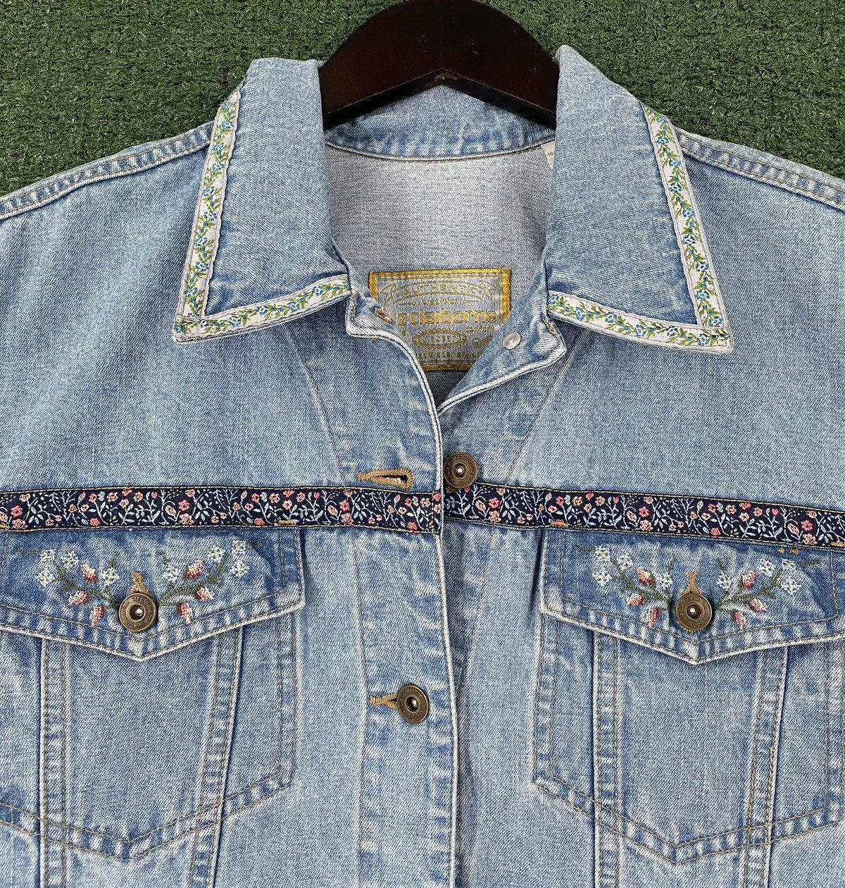 Liz Claiborne VTG Y2K Liz Claiborne Floral Jean Jacket Medium Cropped Size M / US 6-8 / IT 42-44 - 5 Thumbnail