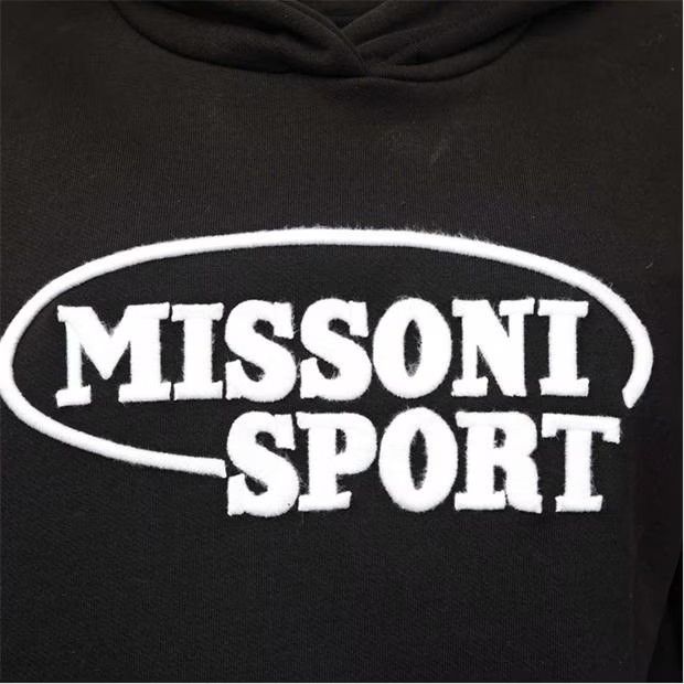 Missoni o1g2r1mq1124 Cropped-logo Hoodie in Black Size L / US 10 / IT 46 - 4 Thumbnail