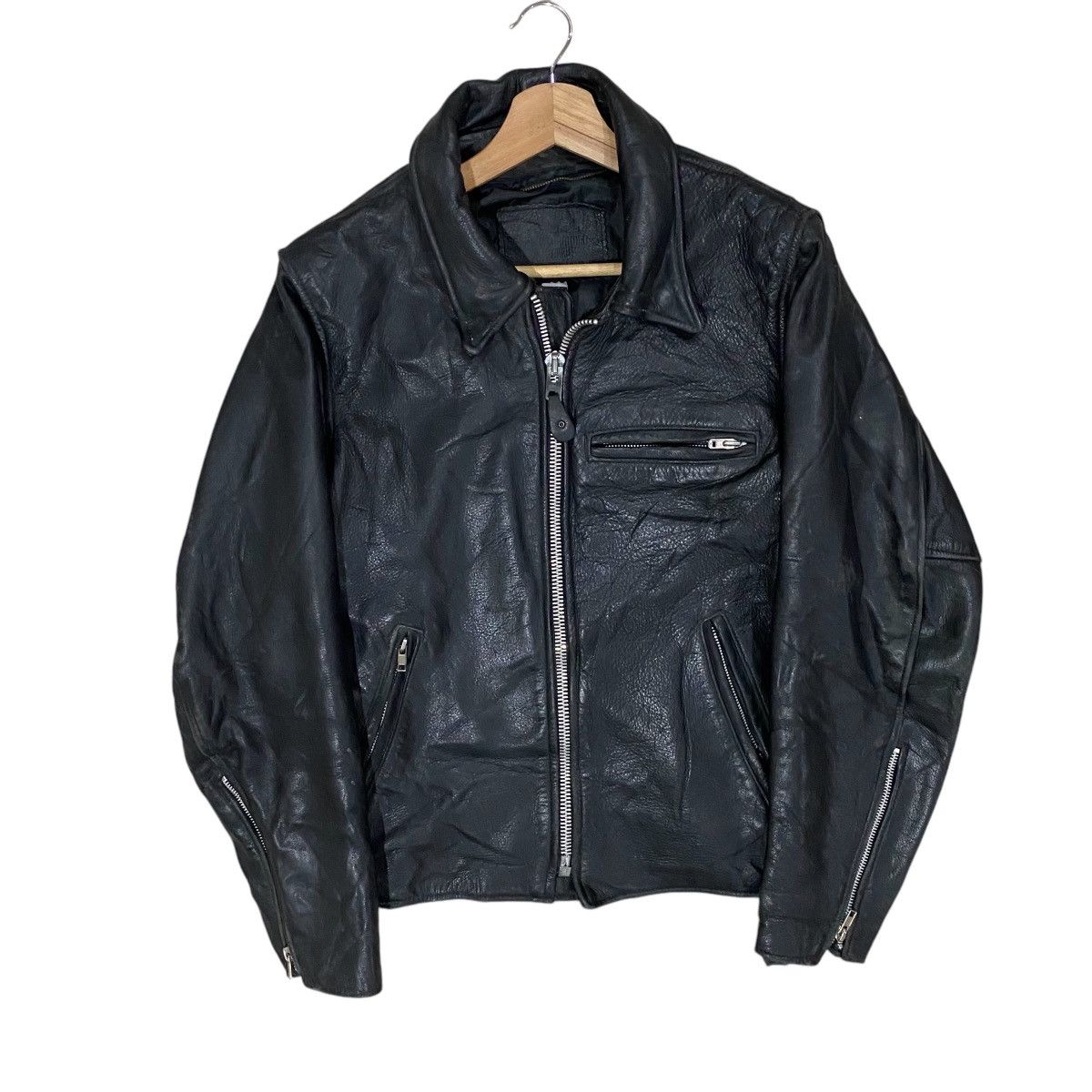 Branded Leather 🔥VINTAGE BRANDED GARMENTS CAFE RACER LEATHER JACKET Size US S / EU 44-46 / 1 - 2 Thumbnail