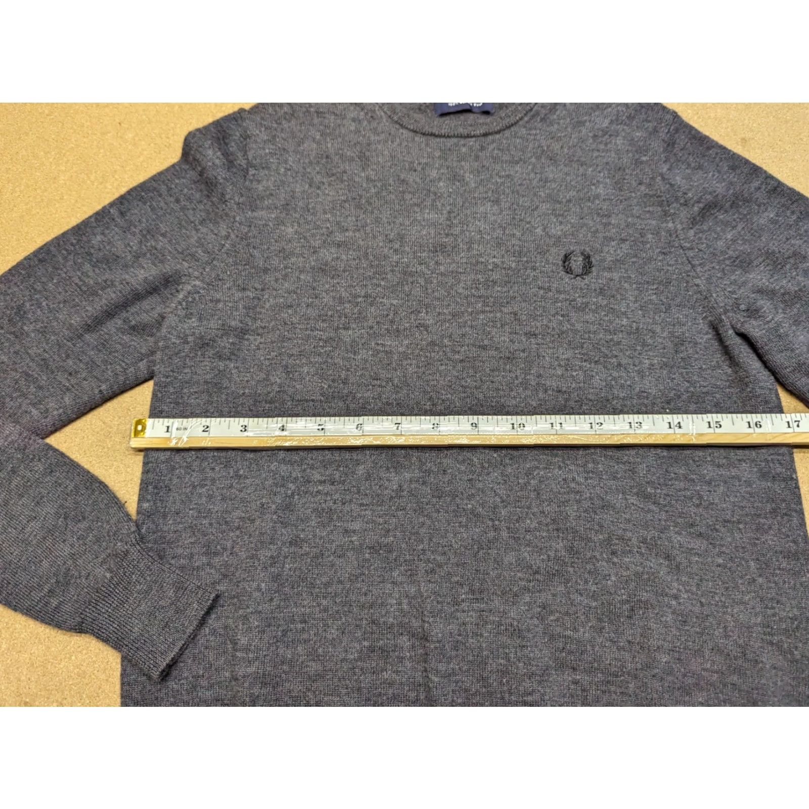 Fred Perry Fred Perry Pullover Mens Size XS Gray Merino Wool Sweater Plain Top Jumper Size US XS / EU 42 / 0 - 4 Thumbnail