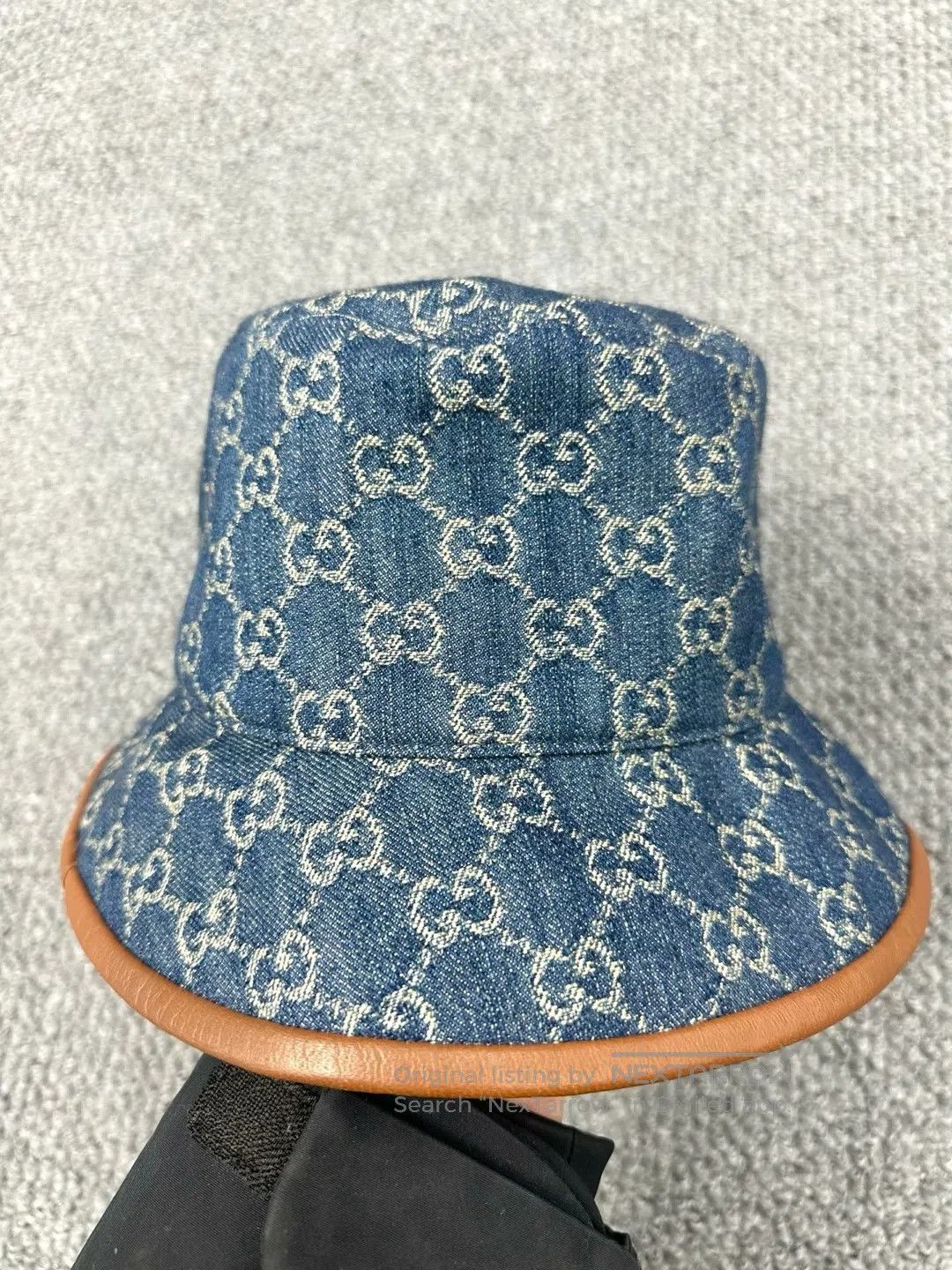 Gucci Guicci size L Blue Full Print Logo Fisherman's Hat| Size ONE SIZE - 2 Thumbnail