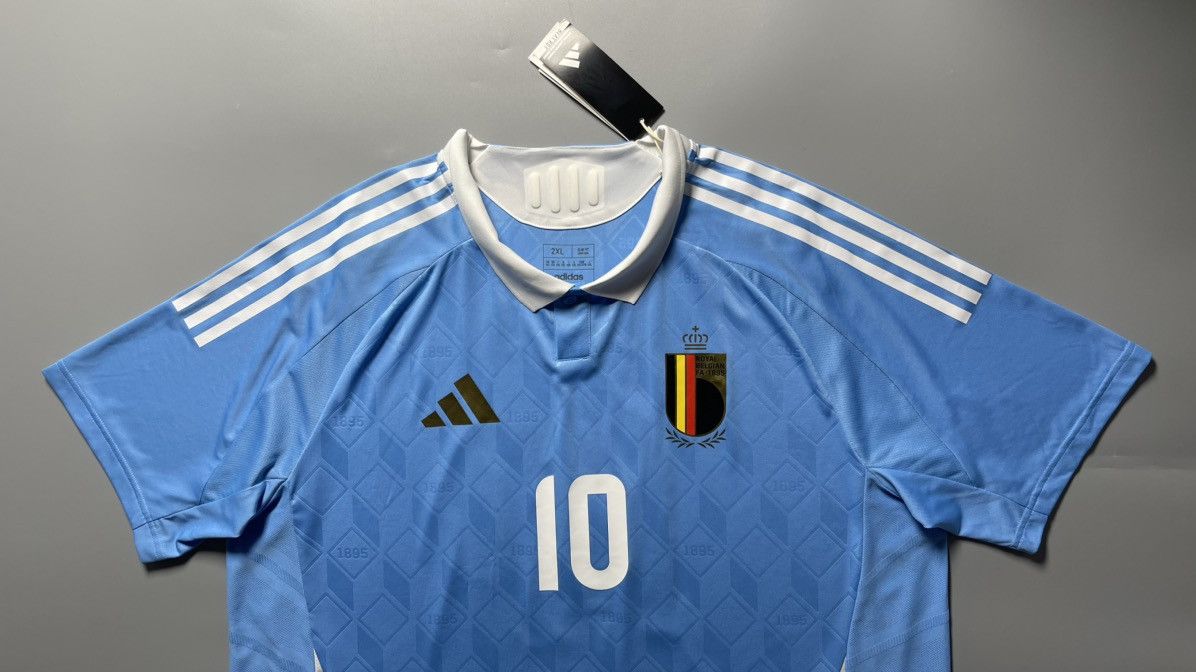 Adidas × Vintage NWT BELGIUM ADIDAS 2024 EURO FOOTBALL AWAY JERSEY #10 TINTIN Size US XXL / EU 58 / 5 - 3 Thumbnail
