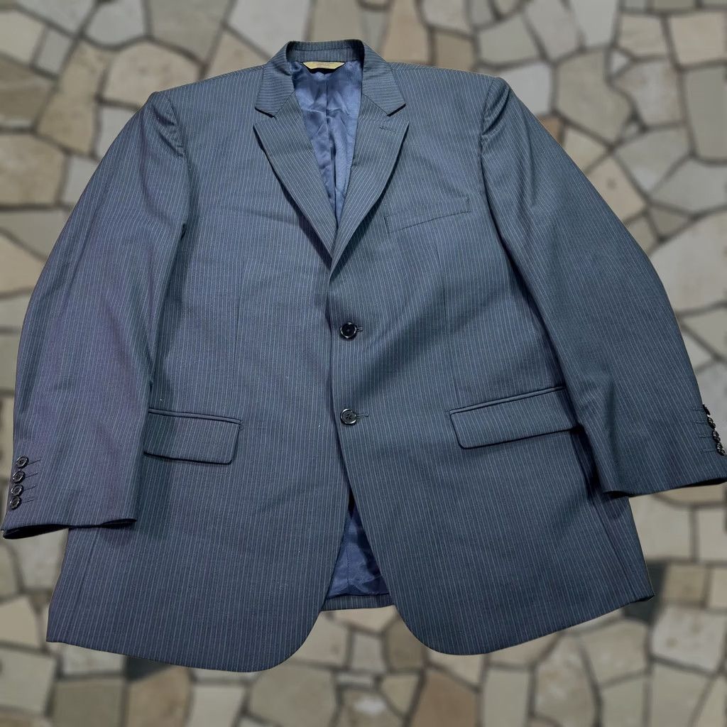 Pronto Uomo VINTAGE? No. Pronto Uomo Signature Blazer Mens 46R Navy Pinstripe Made in Italy Super 110s Size 46R - 1 Thumbnail