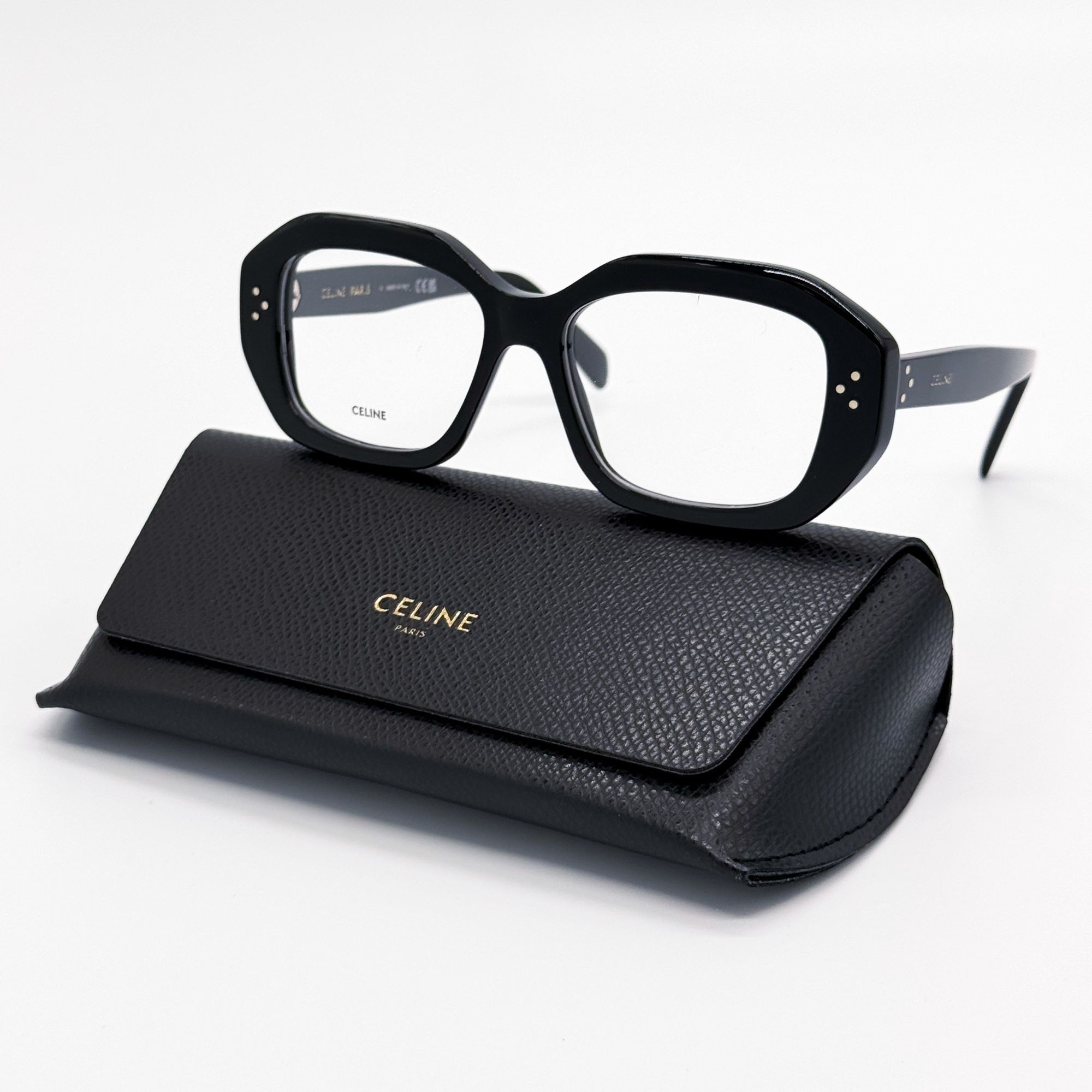 Celine NEW CL50156I 001, BLACK GEOMETRIC EYEGLASSES CELINE Size ONE SIZE - 1 Thumbnail
