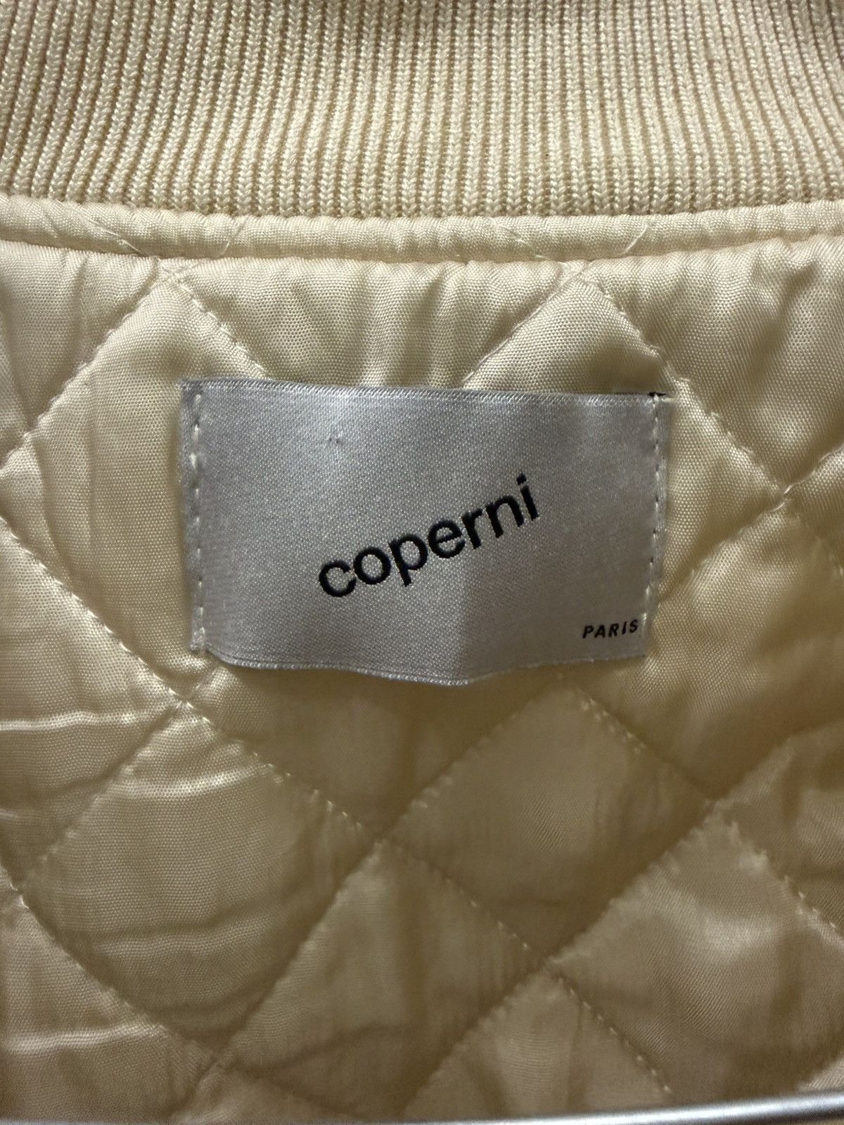 Coperni Coperni Cut-Out Cropped Twill Bomber Jacket in Cream Size XS / US 0-2 / IT 36-38 - 6 Thumbnail